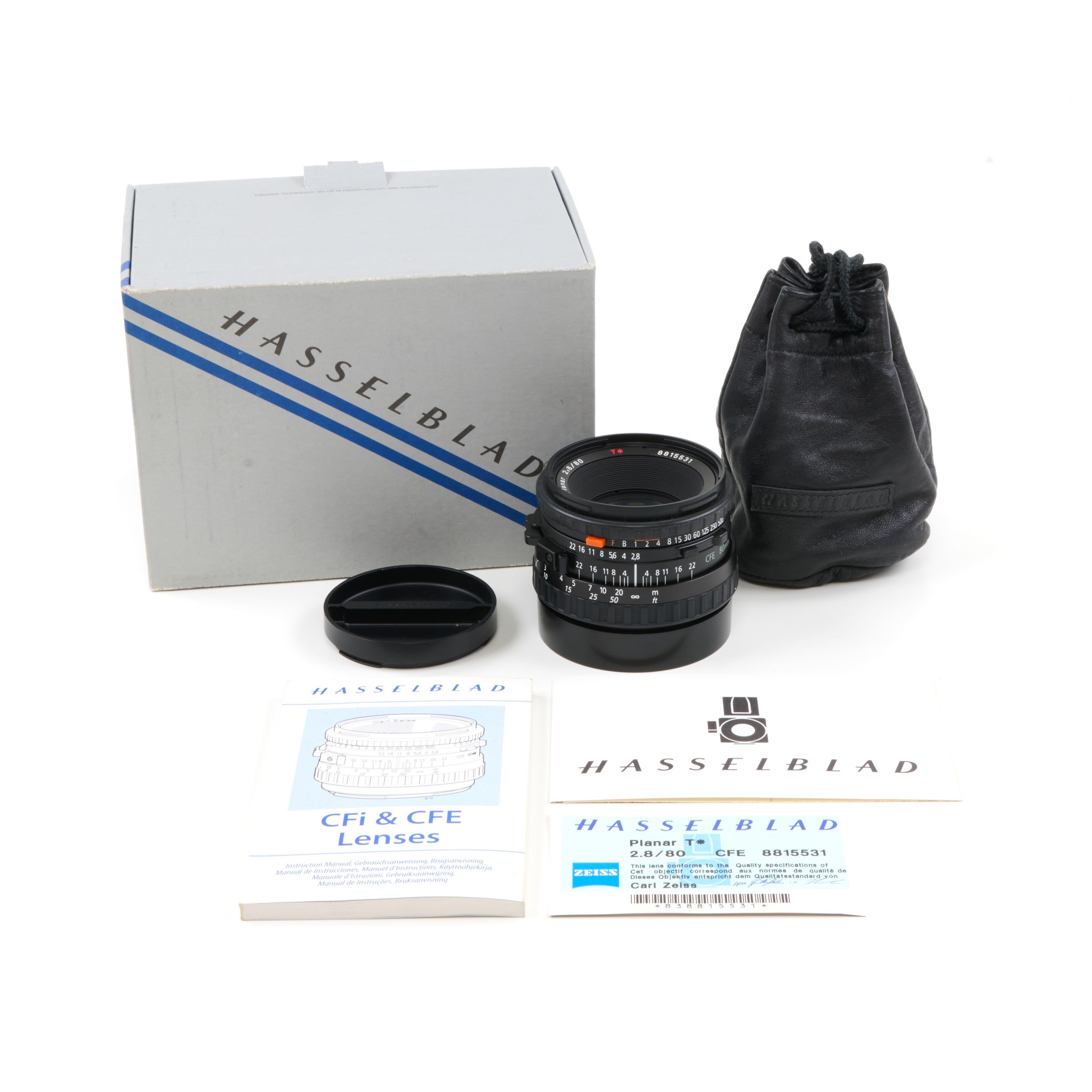 Carl Zeiss 80mm f2.8 Planar CFE Voor Hasselblad V Systeem + Doos