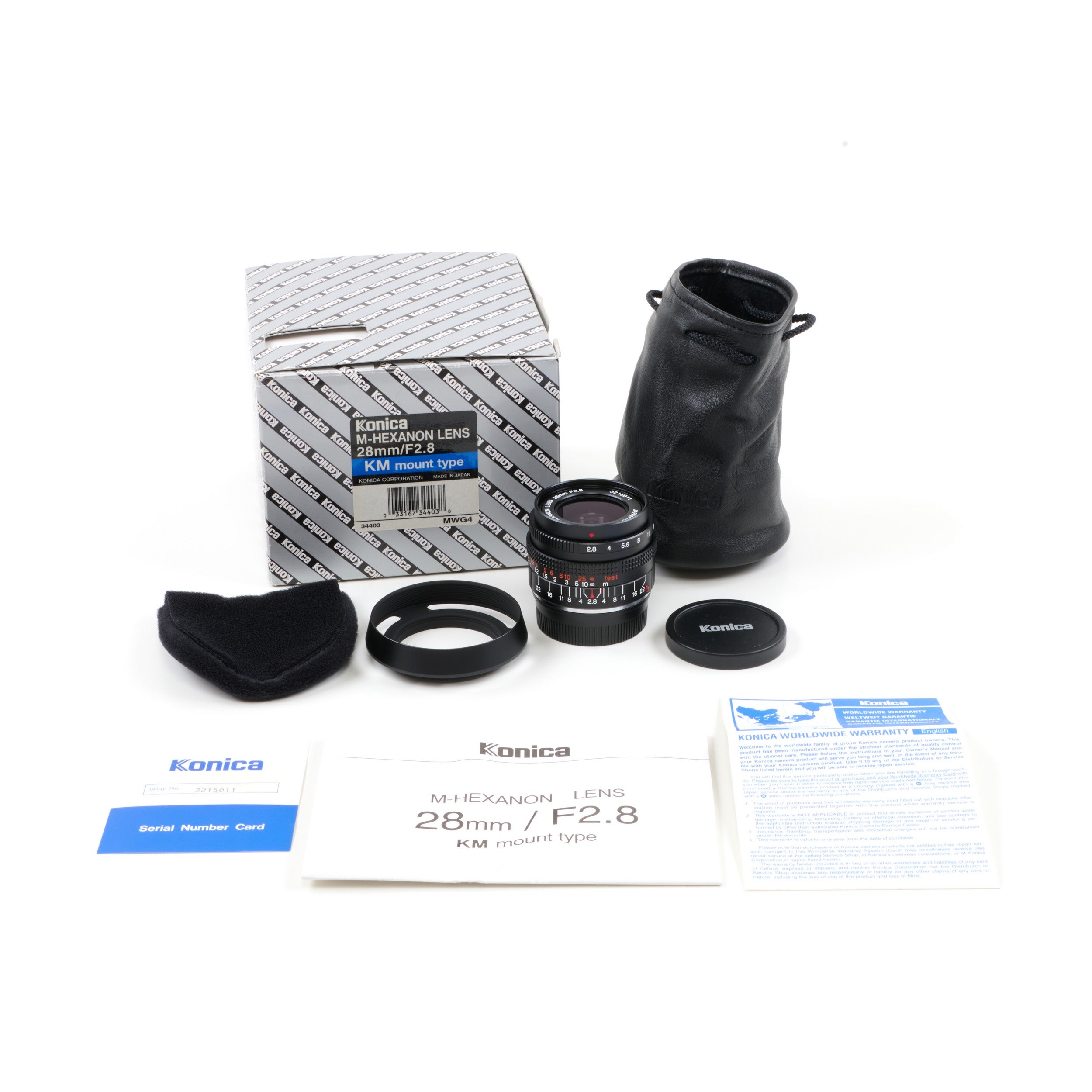 Konica M-Hexanon 28mm f2.8 NOS + Doos