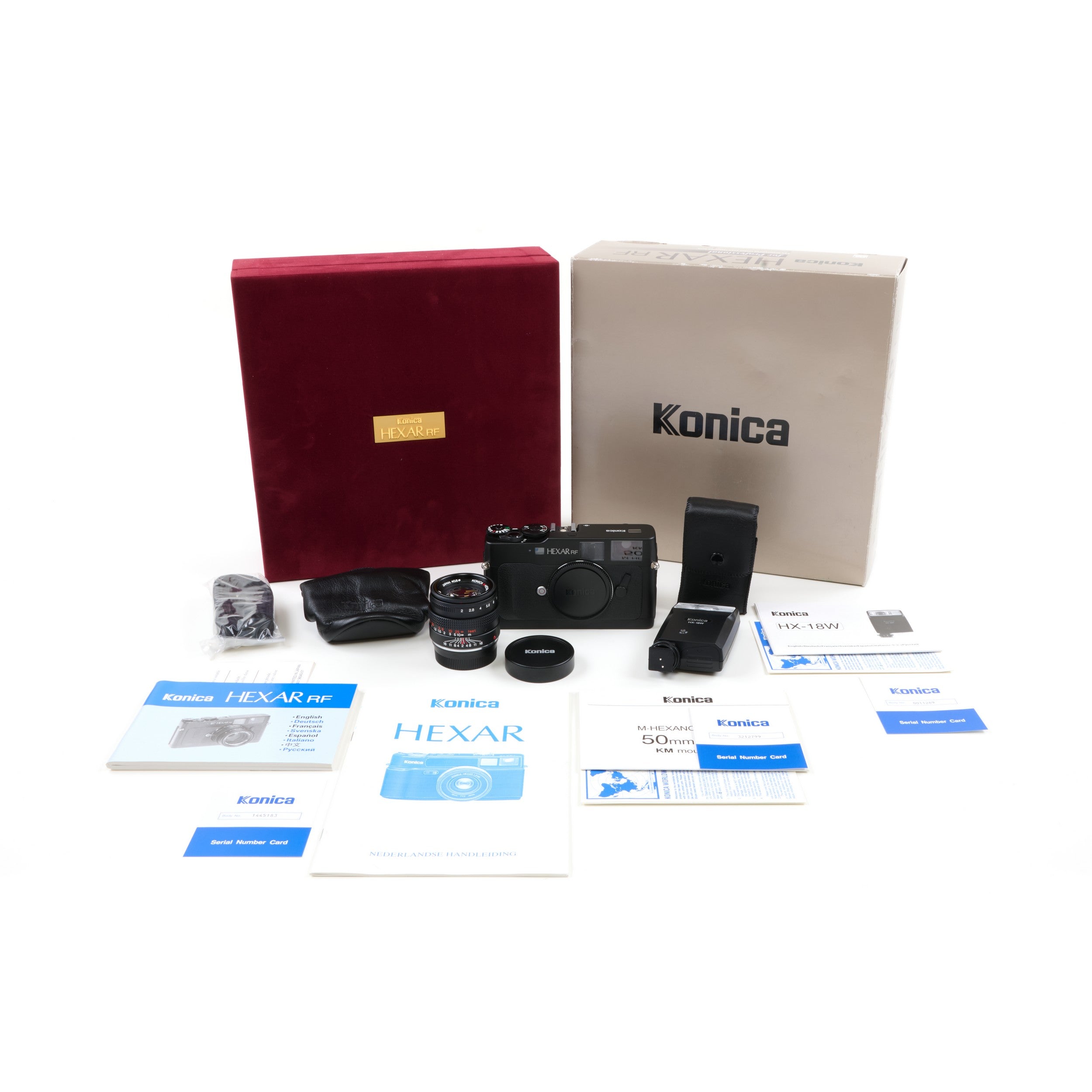 Konica Hexar RF Zwart Set NOS + Doos