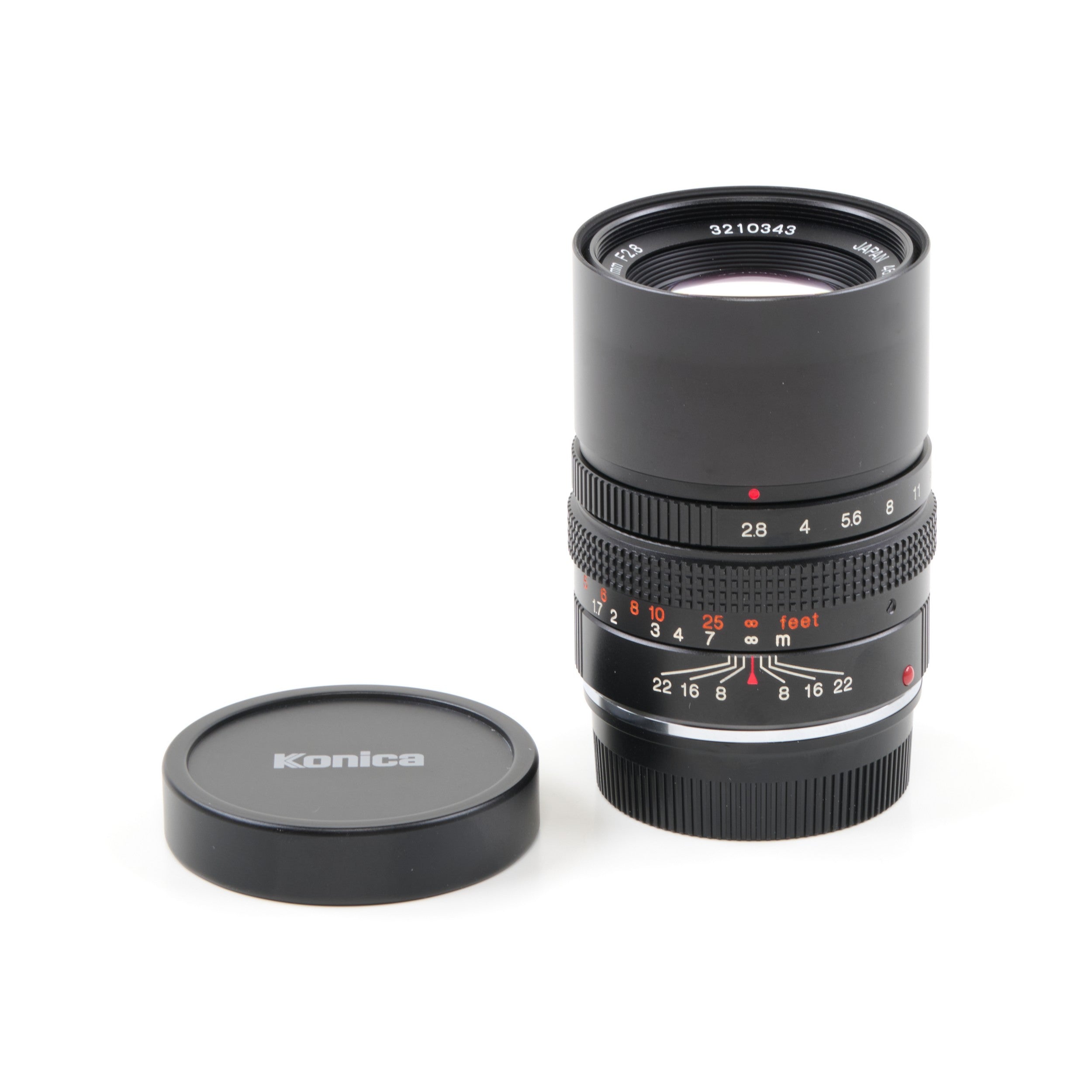 Konica M-Hexanon 90mm f2.8 NOS + Doos