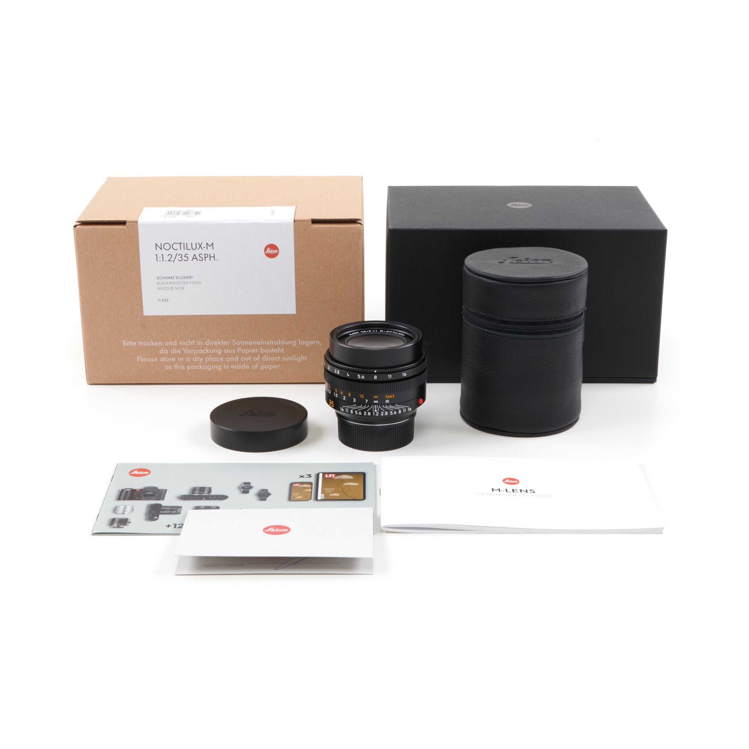 Leica 35mm f1.2 Noctilux-M ASPH Zwart + Doos