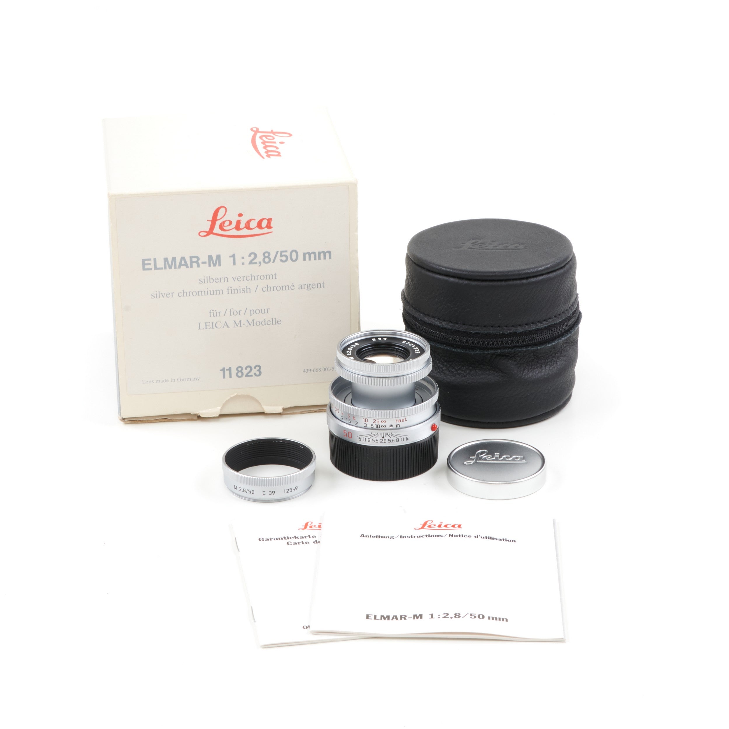 Leica 50mm f2.8 Elmar-M Chroom + Doos