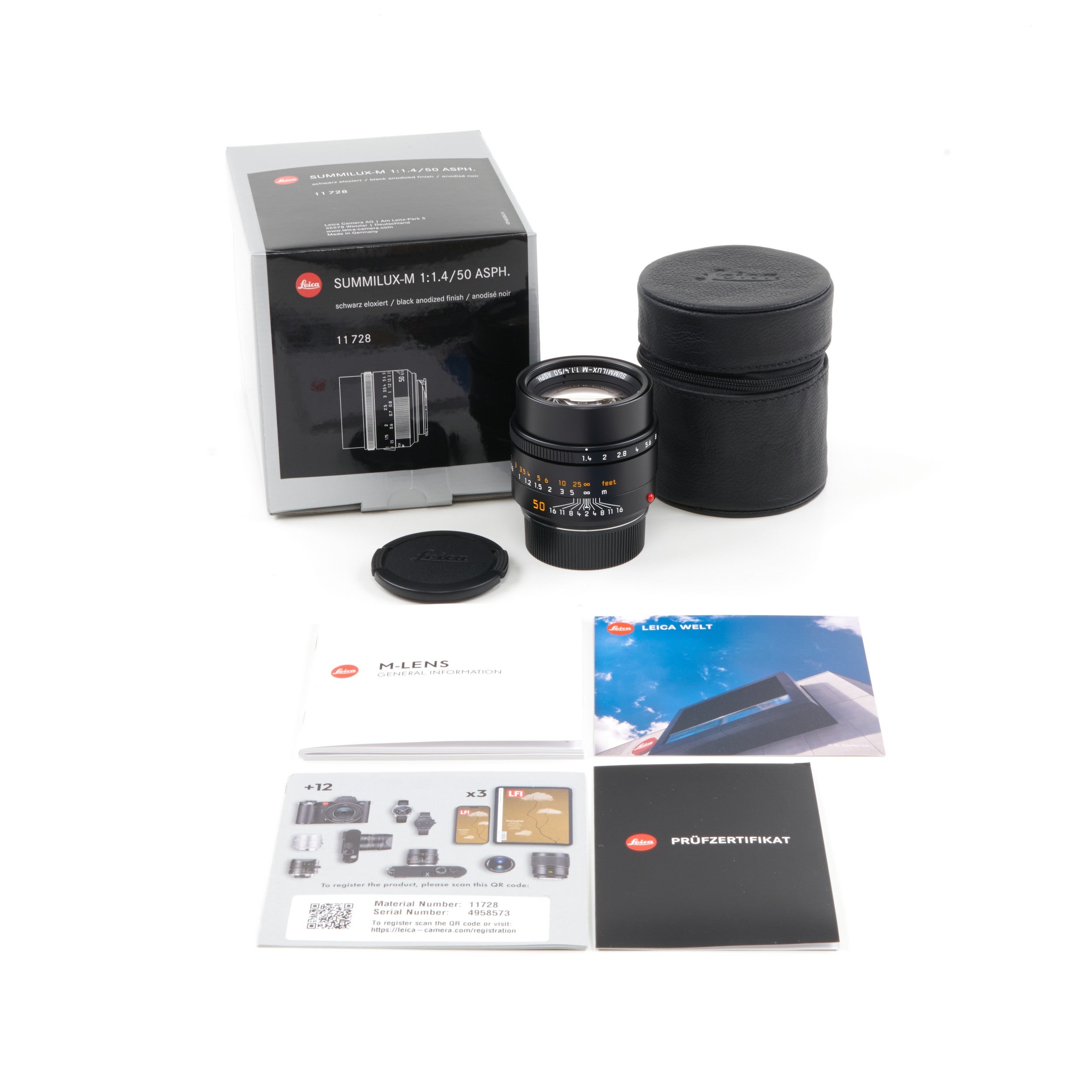 Leica 50mm f1.4 Summilux-M ASPH MK II Zwart + Doos