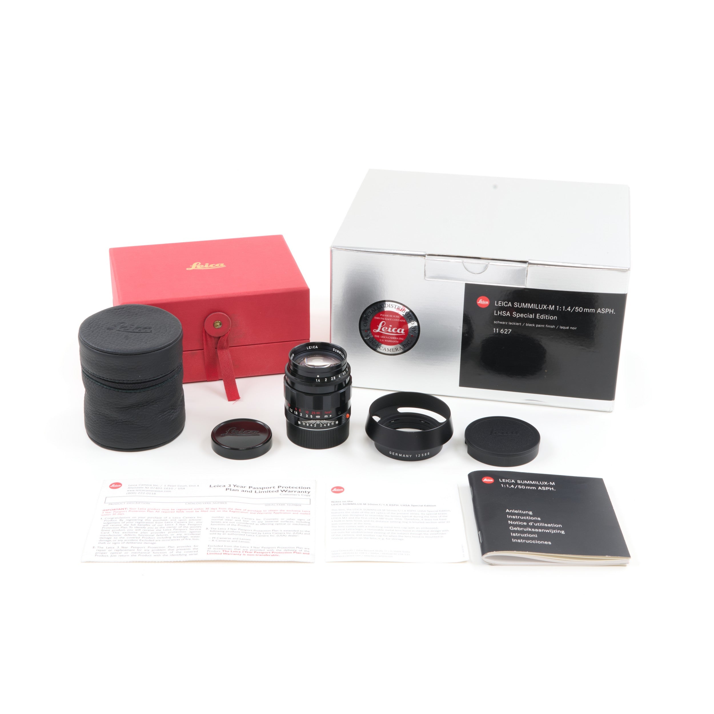 Leica 50mm f1.4 Summilux-M ASPH Black Paint LHSA + Doos
