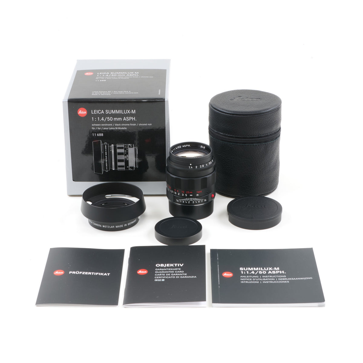 Leica 50mm f1.4 Summilux-M ASPH Limited Edition Black Chrome + Doos