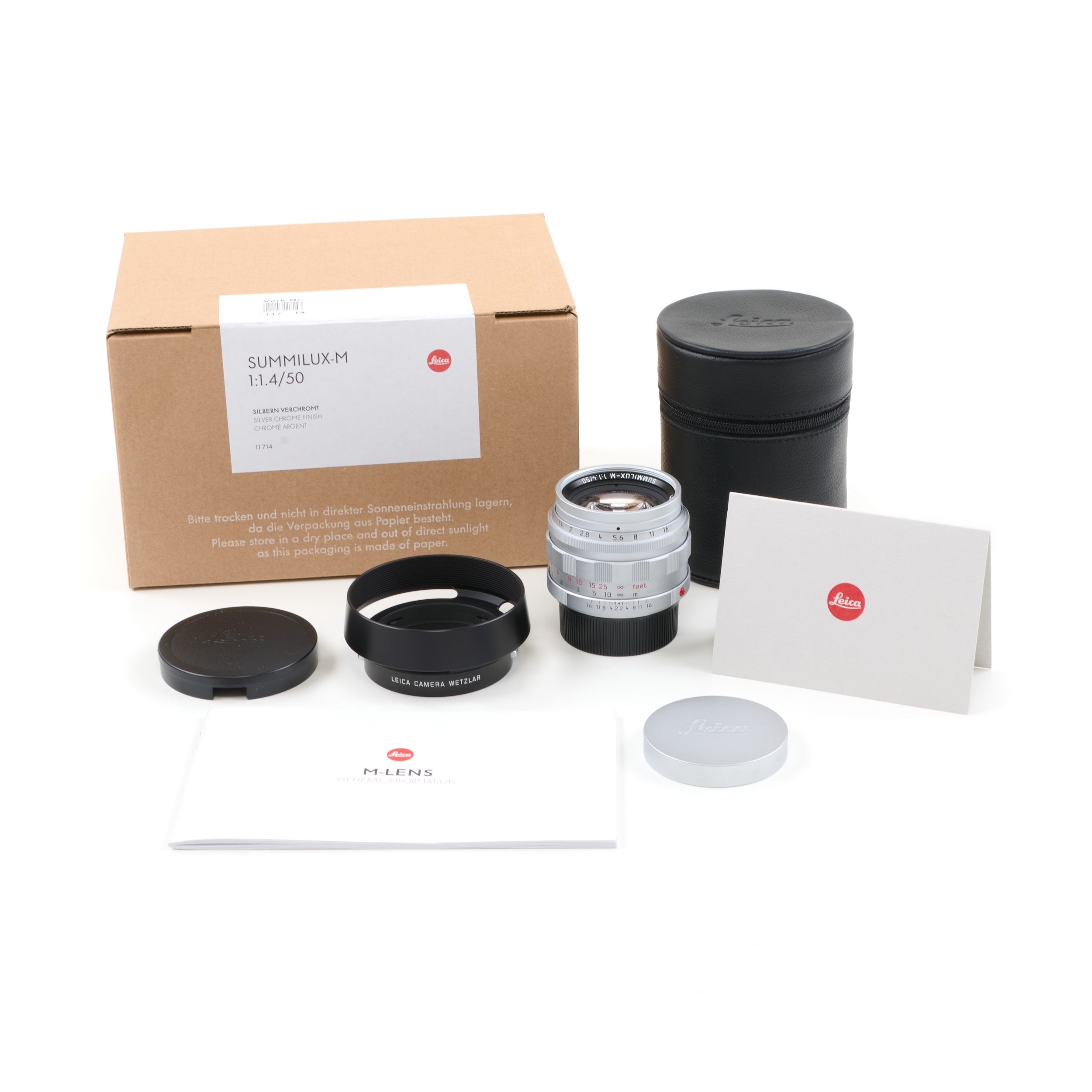 Leica 50mm f1.4 Summilux-M Re-Issue Chroom + Doos