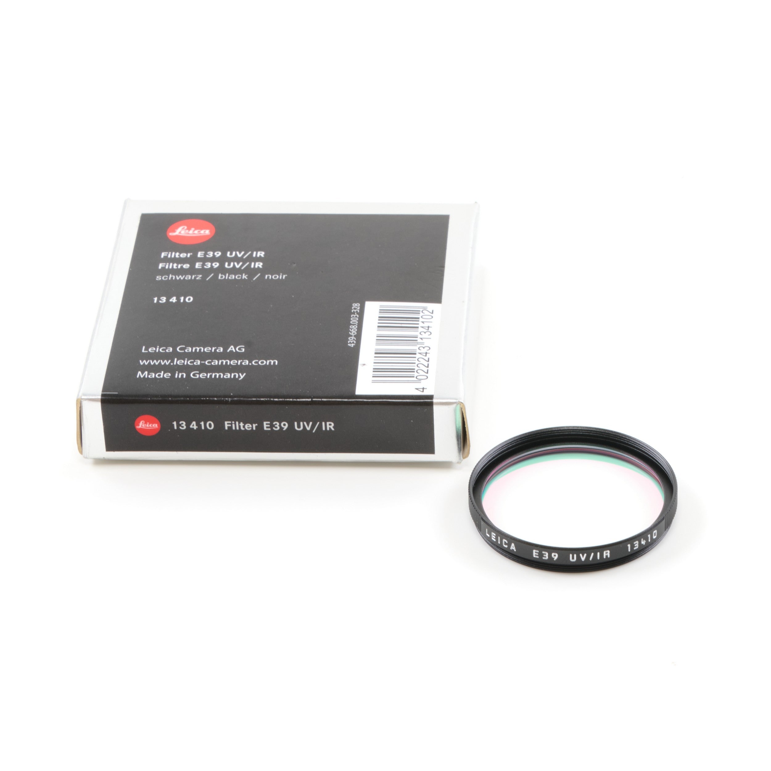 Leica E39 UV/IR Filter Zwart + Doos