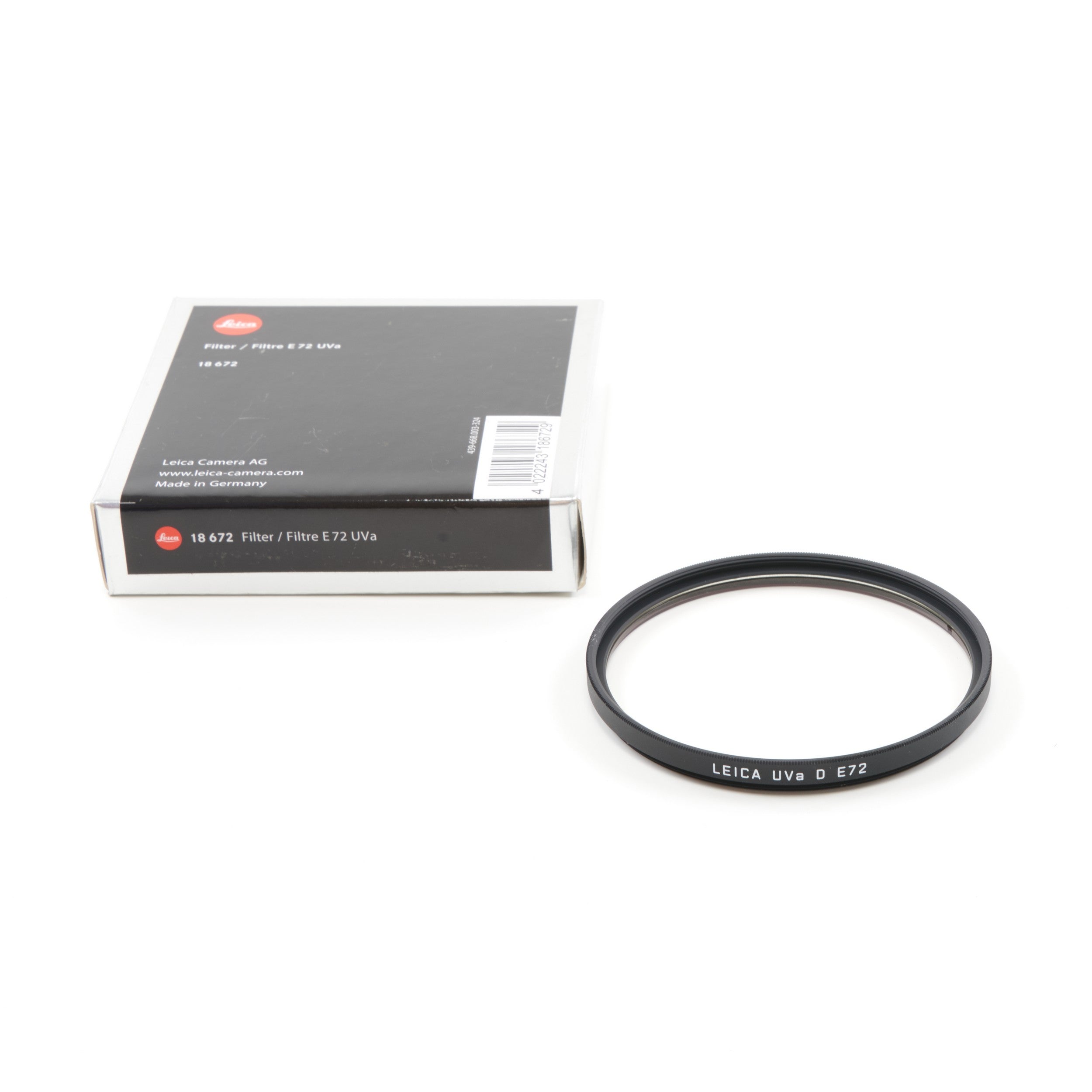 Leica E72 UVA D Filter Zwart + Doos