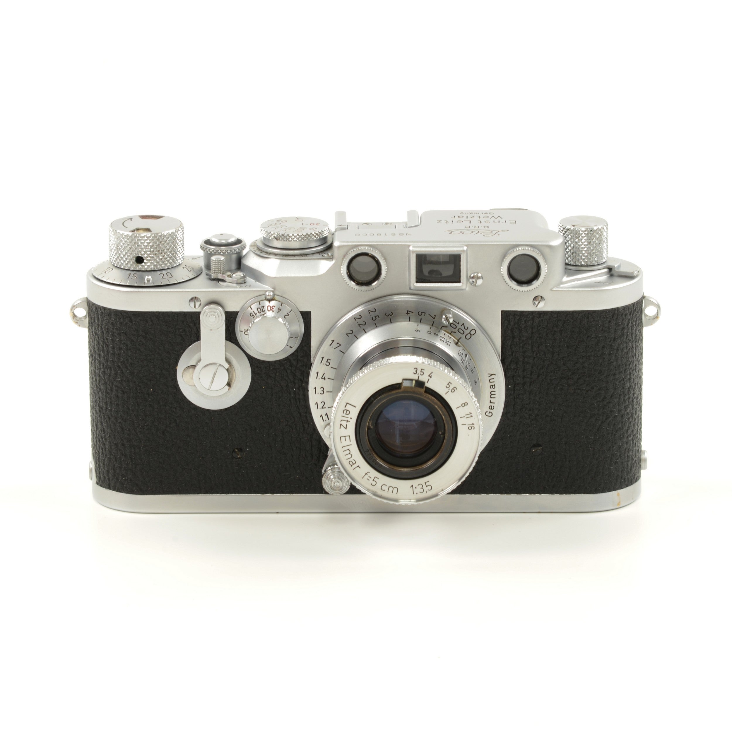 Leica IIIC Conversie IIIF + Leitz 50mm f3.5 Elmar + Doos Extreem Mooi Nummer!!!