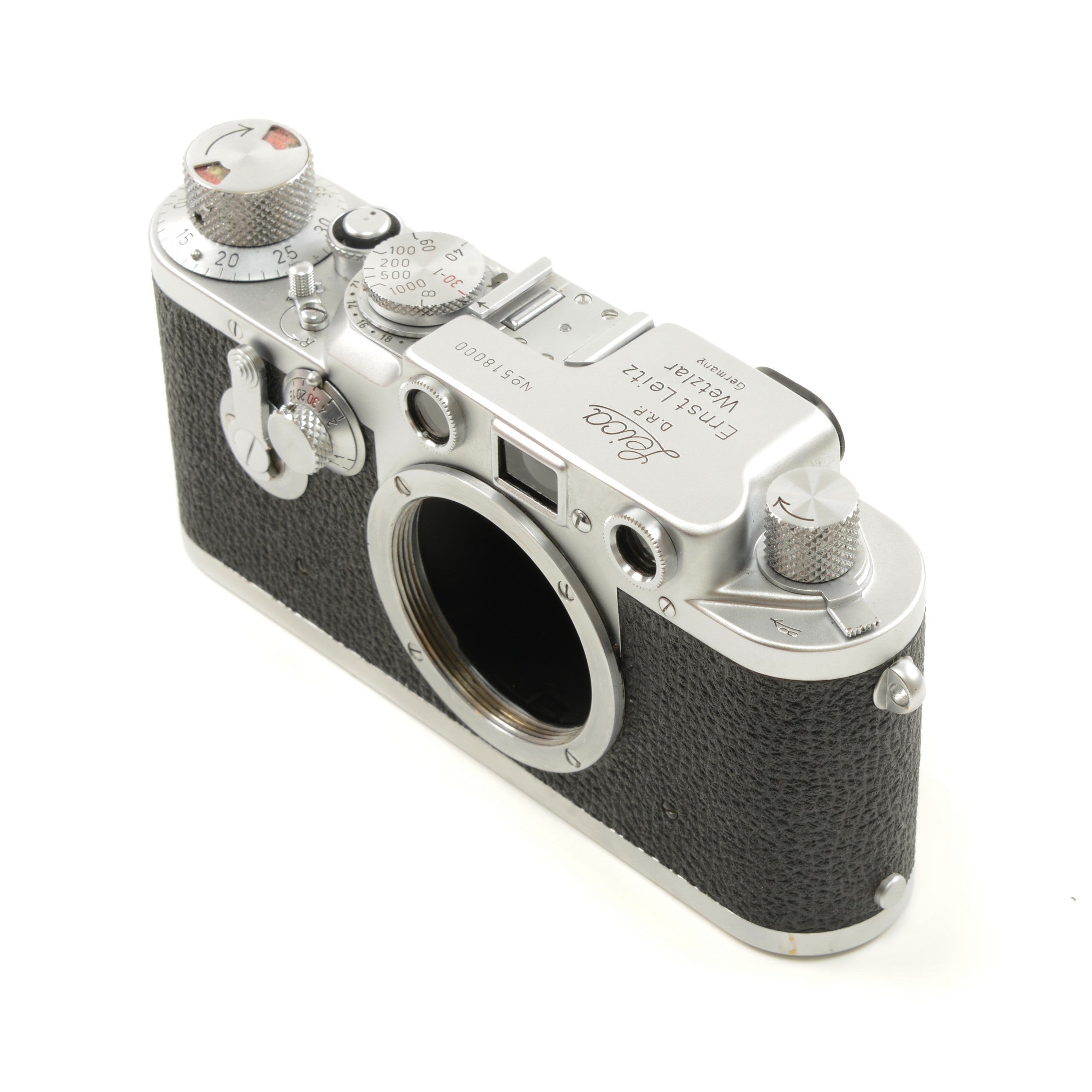 Leica IIIC Conversie IIIF + Leitz 50mm f3.5 Elmar + Doos Extreem Mooi Nummer!!!