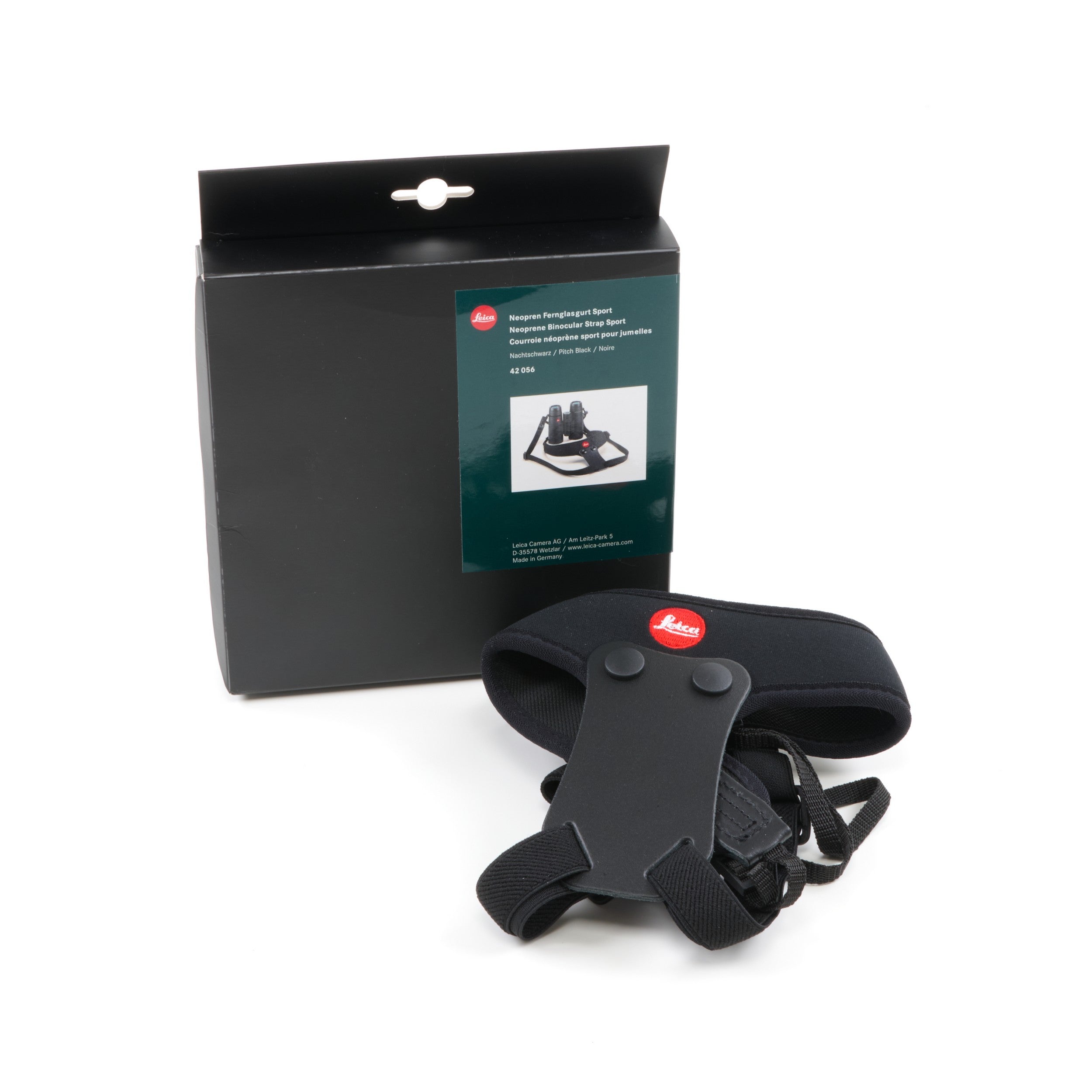 Leica Neoprene Binocular Strap Sport Pitch Black + Doos