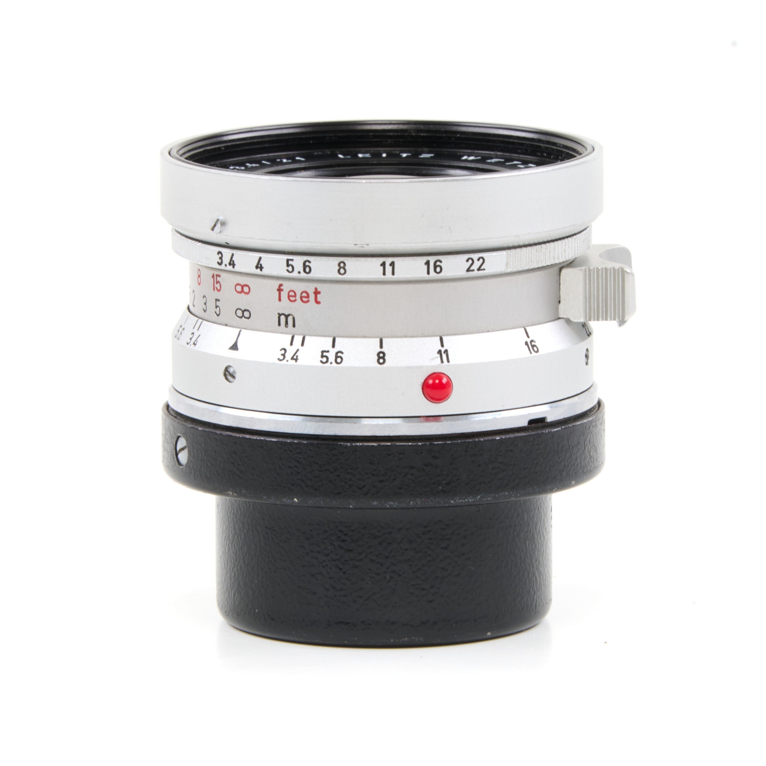 Leitz 21mm f3.4 Super-Angulon Chroom + 12501 Zonnekap