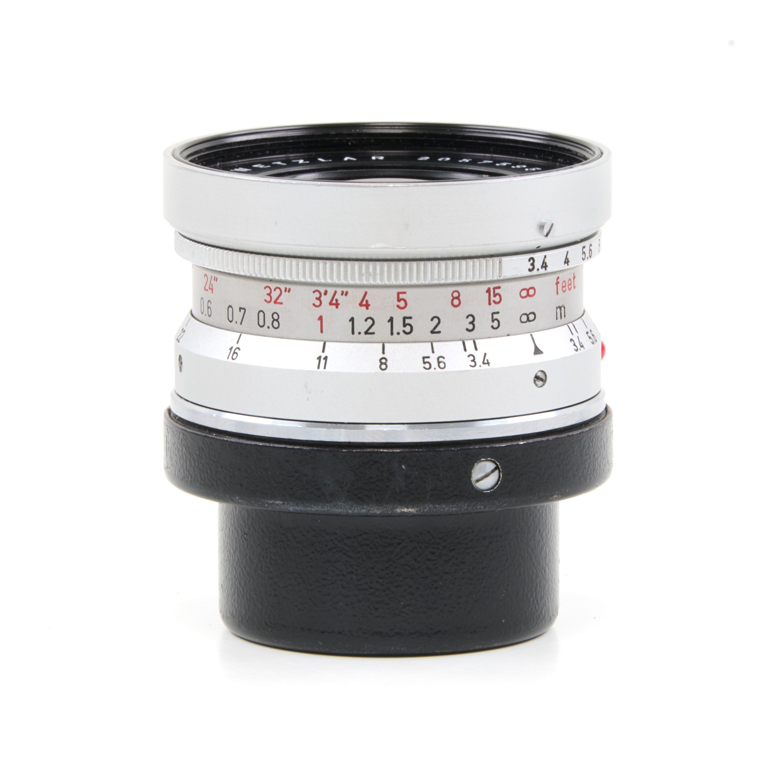 Leitz 21mm f3.4 Super-Angulon Chroom + 12501 Zonnekap