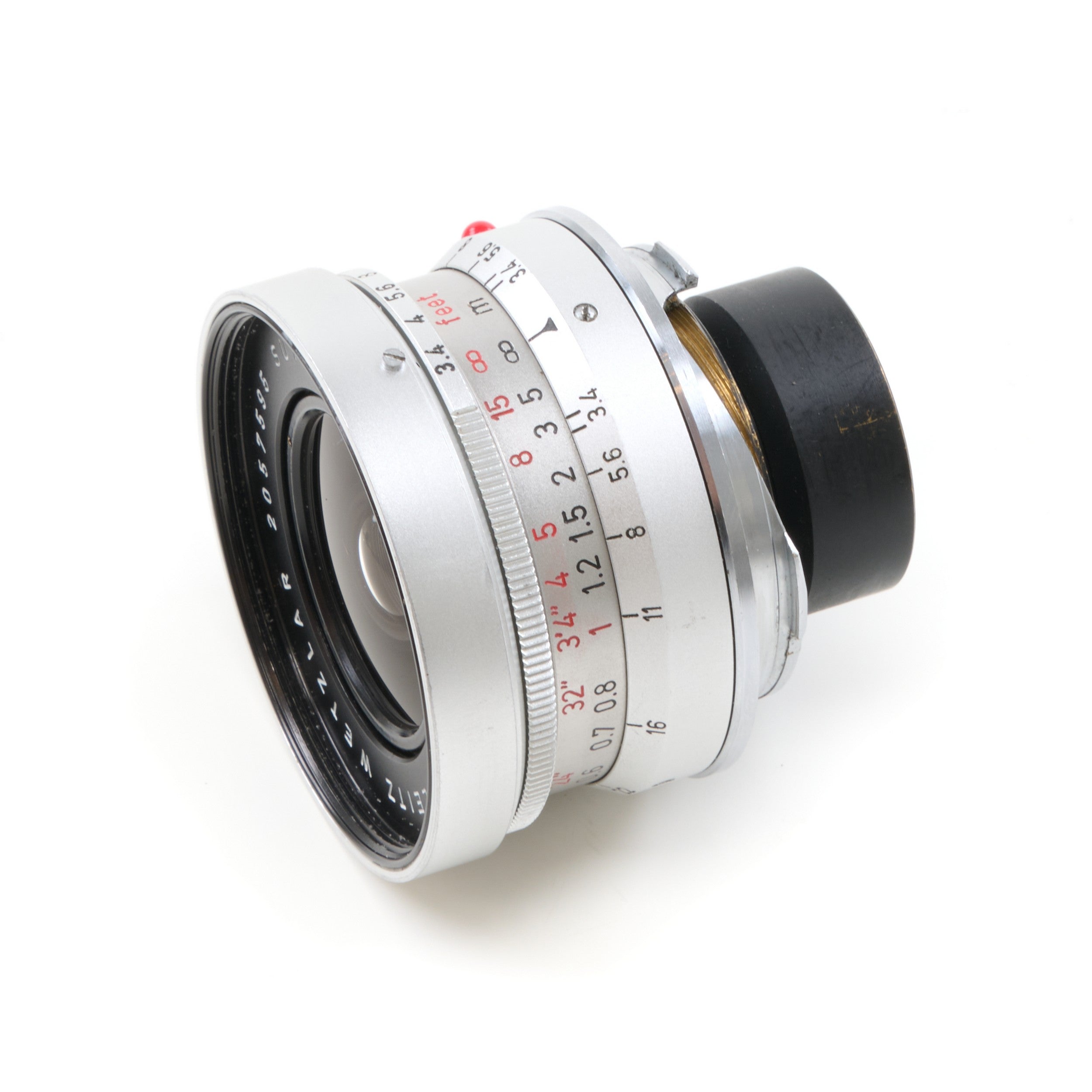 Leitz 21mm f3.4 Super-Angulon Chroom + 12501 Zonnekap
