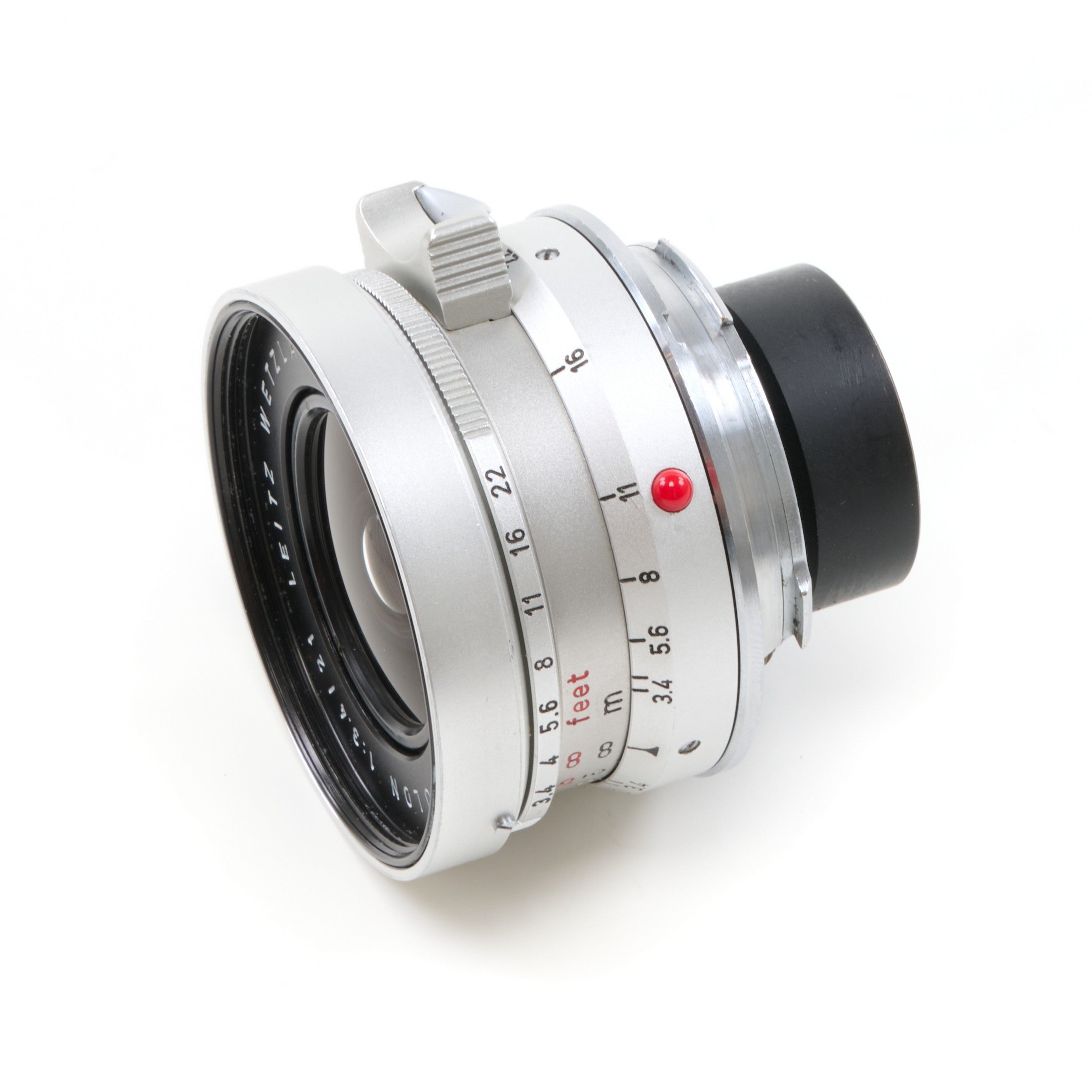 Leitz 21mm f3.4 Super-Angulon Chroom + 12501 Zonnekap
