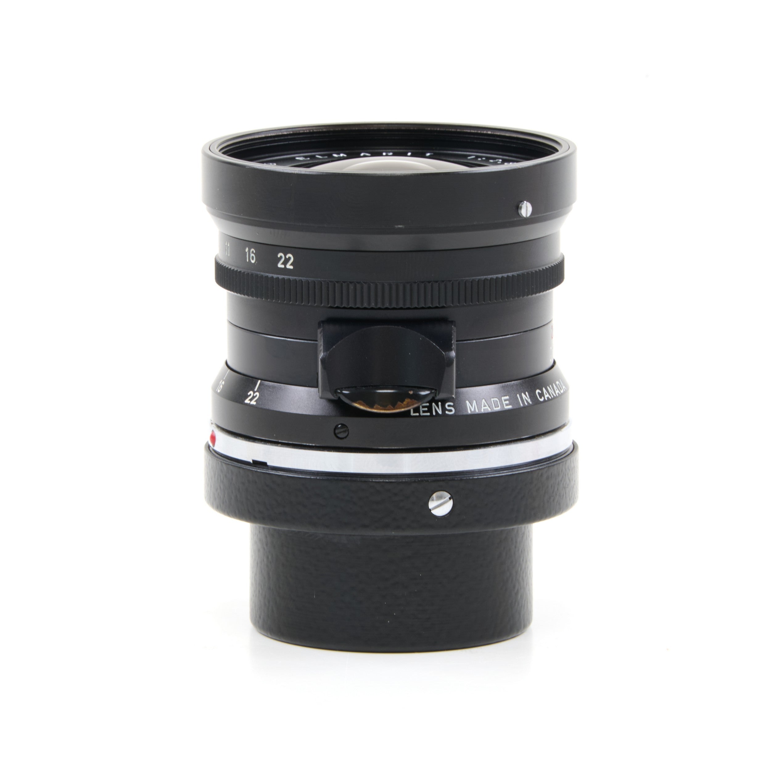 Leitz 28mm f2.8 Elmarit 9 Element Black Paint Stopper Canada + Zonnekap + Doos