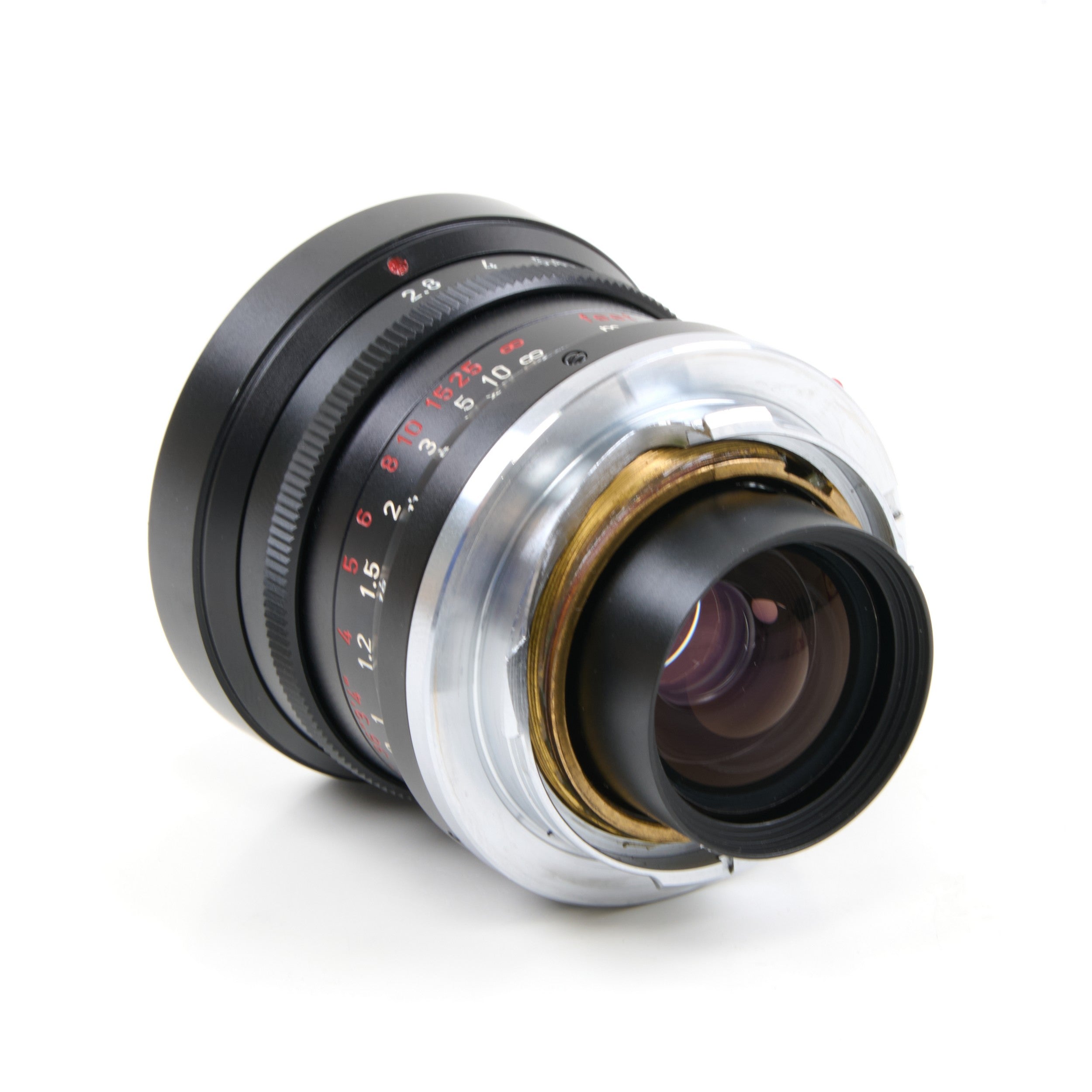 Leitz 28mm f2.8 Elmarit 9 Element Black Paint Stopper Canada + Zonnekap + Doos