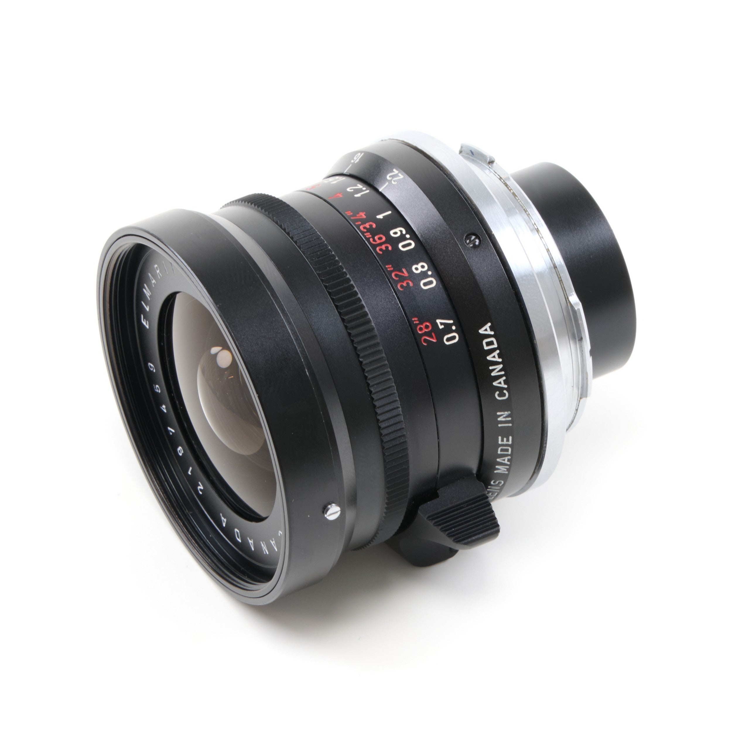 Leitz 28mm f2.8 Elmarit 9 Element Black Paint Stopper Canada + Zonnekap + Doos