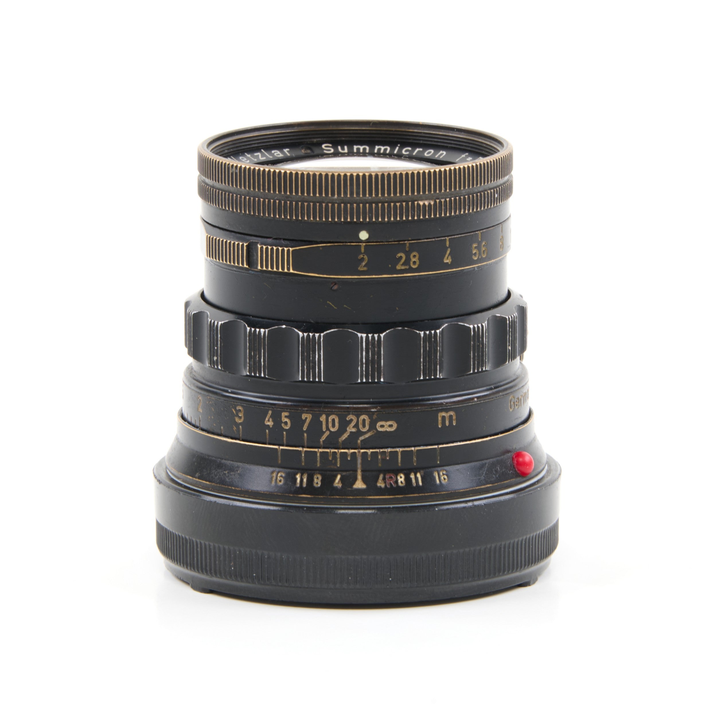Leitz 50mm f2 Summicron Black Paint Brass Mount Extreem Zeldzaam