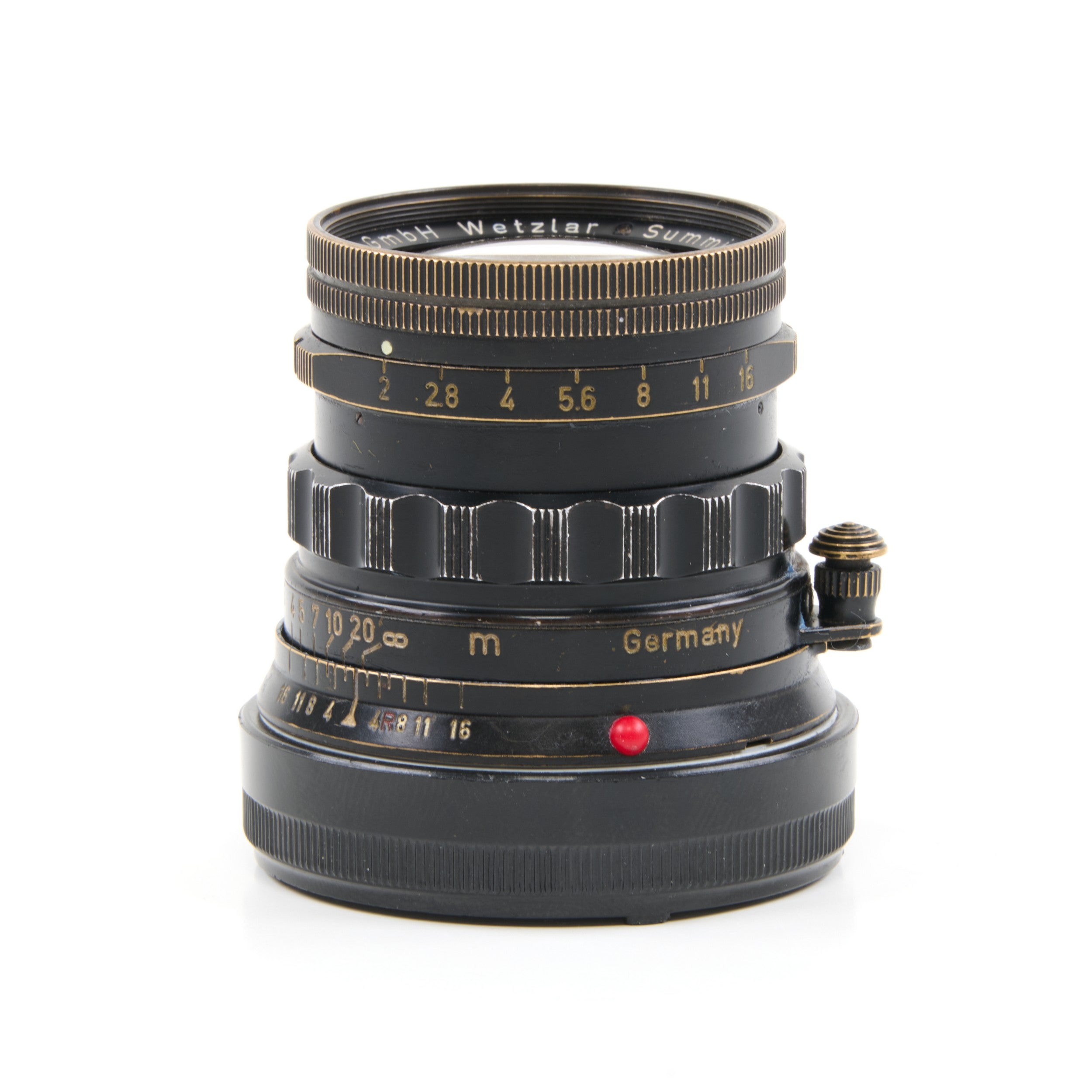 Leitz 50mm f2 Summicron Black Paint Brass Mount Extreem Zeldzaam