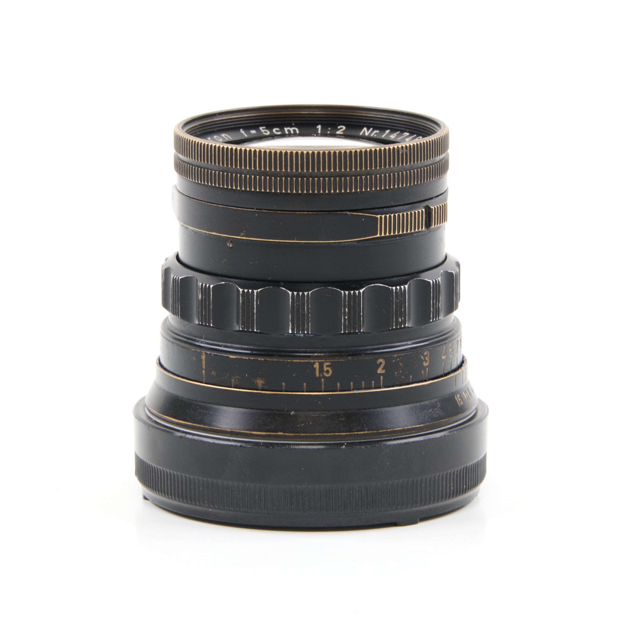 Leitz 50mm f2 Summicron Black Paint Brass Mount Extreem Zeldzaam