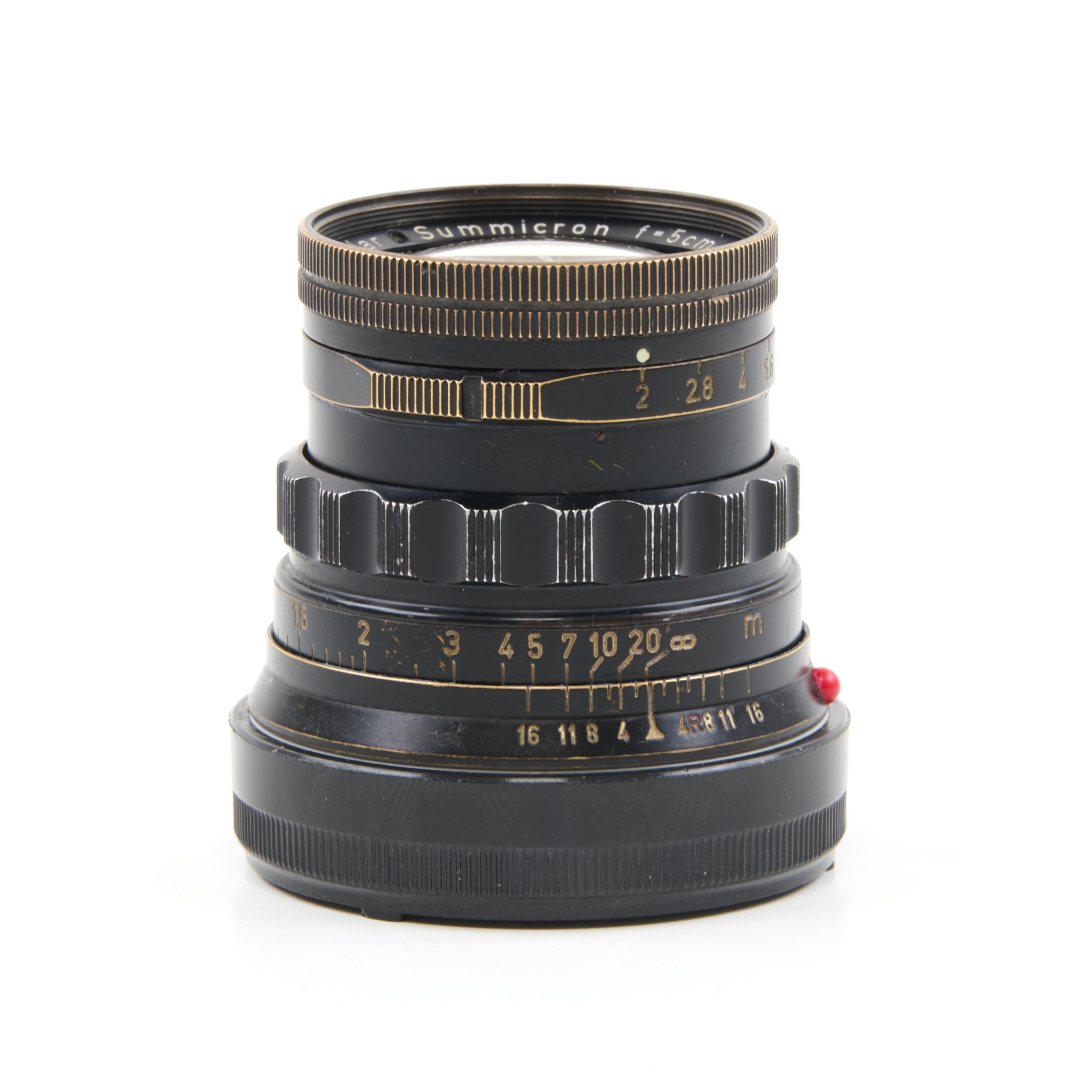 Leitz 50mm f2 Summicron Black Paint Brass Mount Extreem Zeldzaam