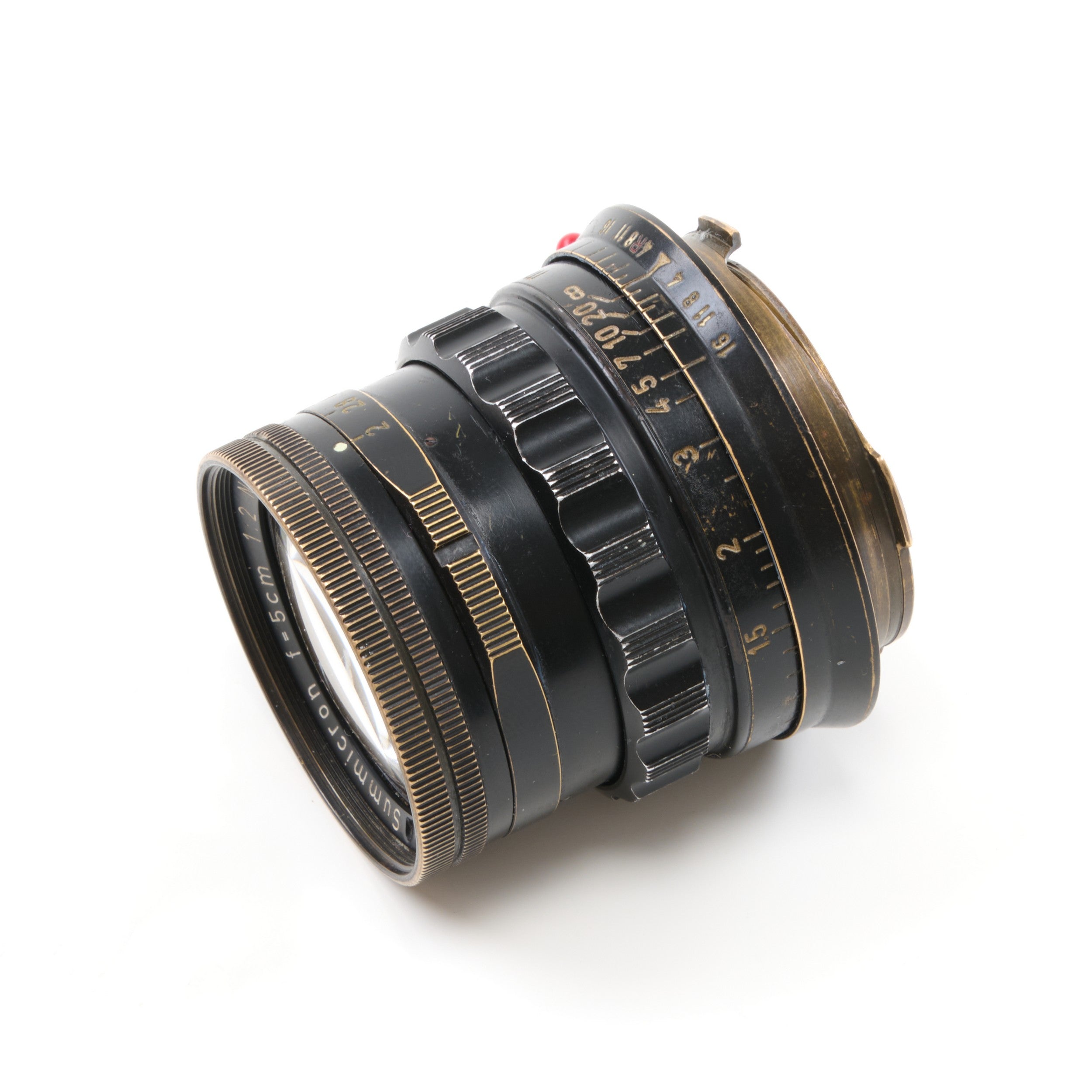 Leitz 50mm f2 Summicron Black Paint Brass Mount Extreem Zeldzaam