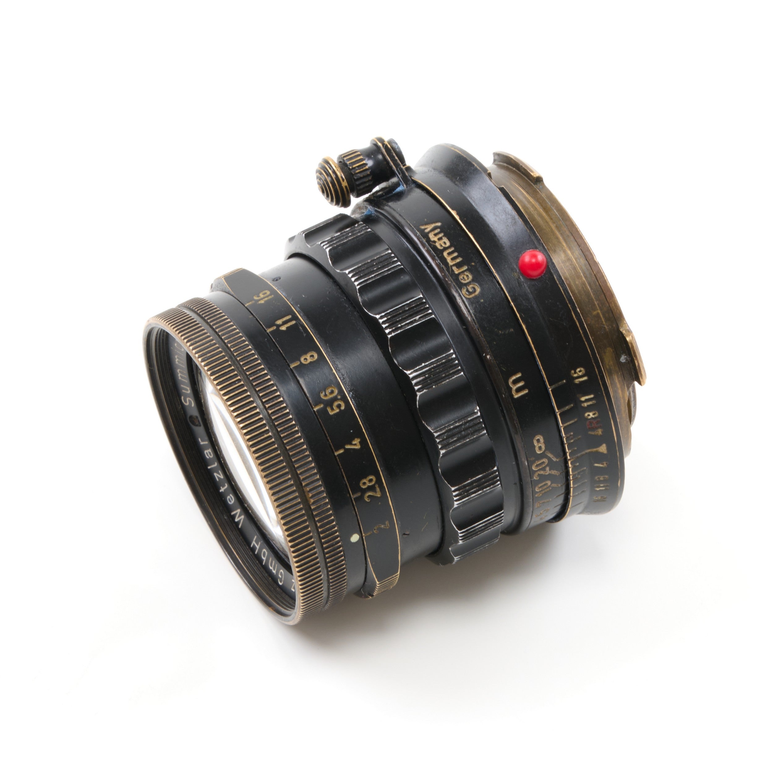 Leitz 50mm f2 Summicron Black Paint Brass Mount Extreem Zeldzaam