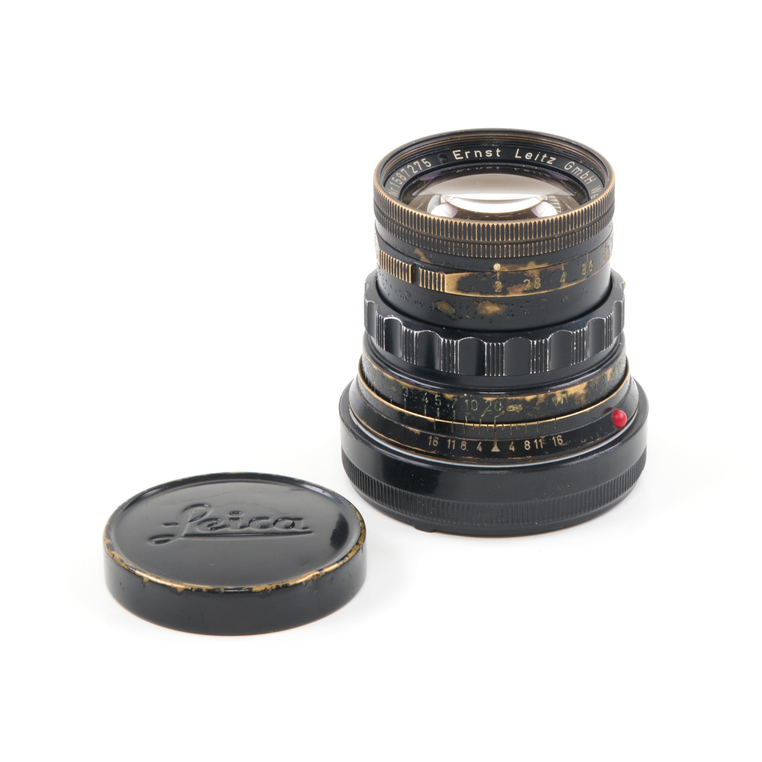 Leitz 50mm f2 Summicron Black Paint Brass Mount Zeldzaam