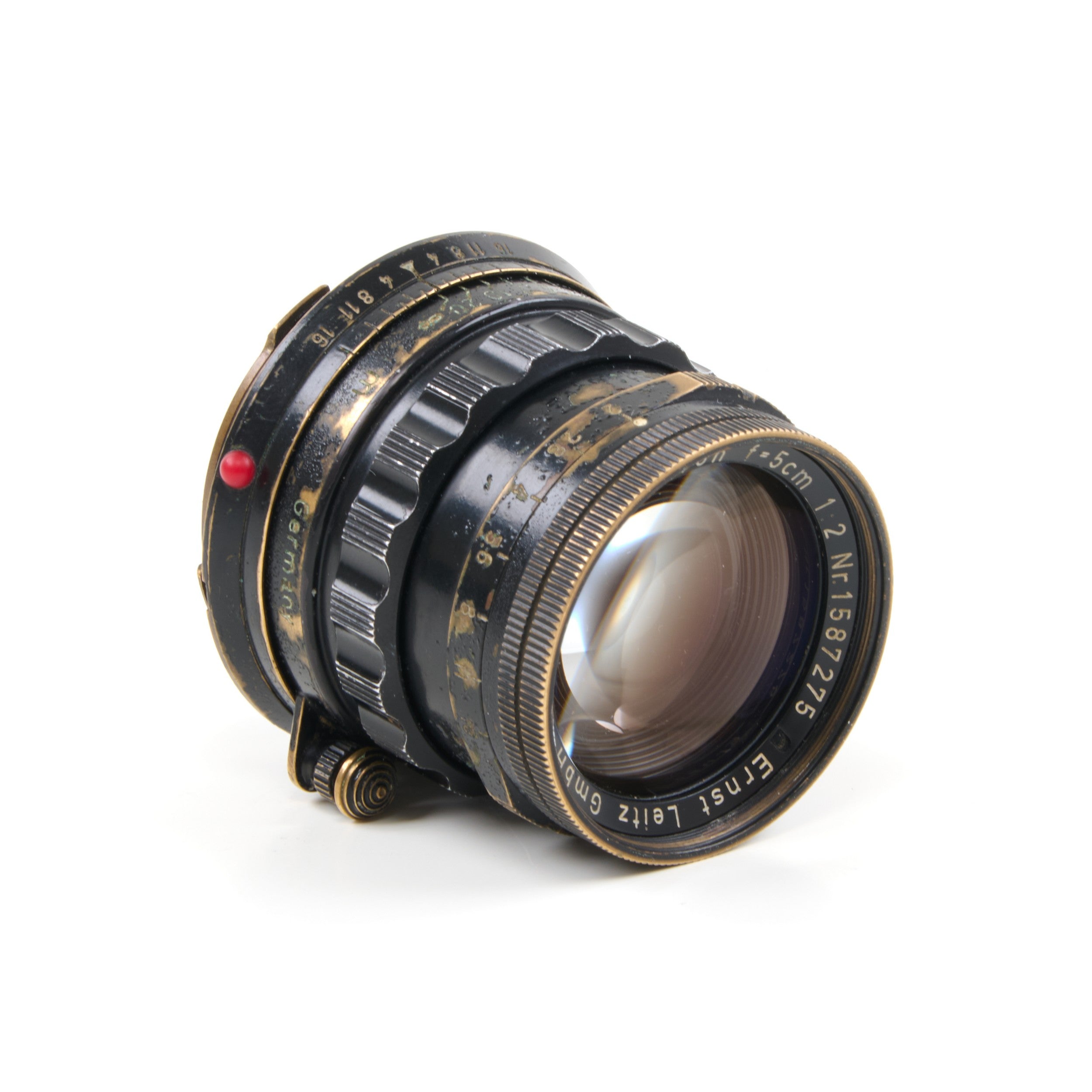 Leitz 50mm f2 Summicron Black Paint Brass Mount Zeldzaam