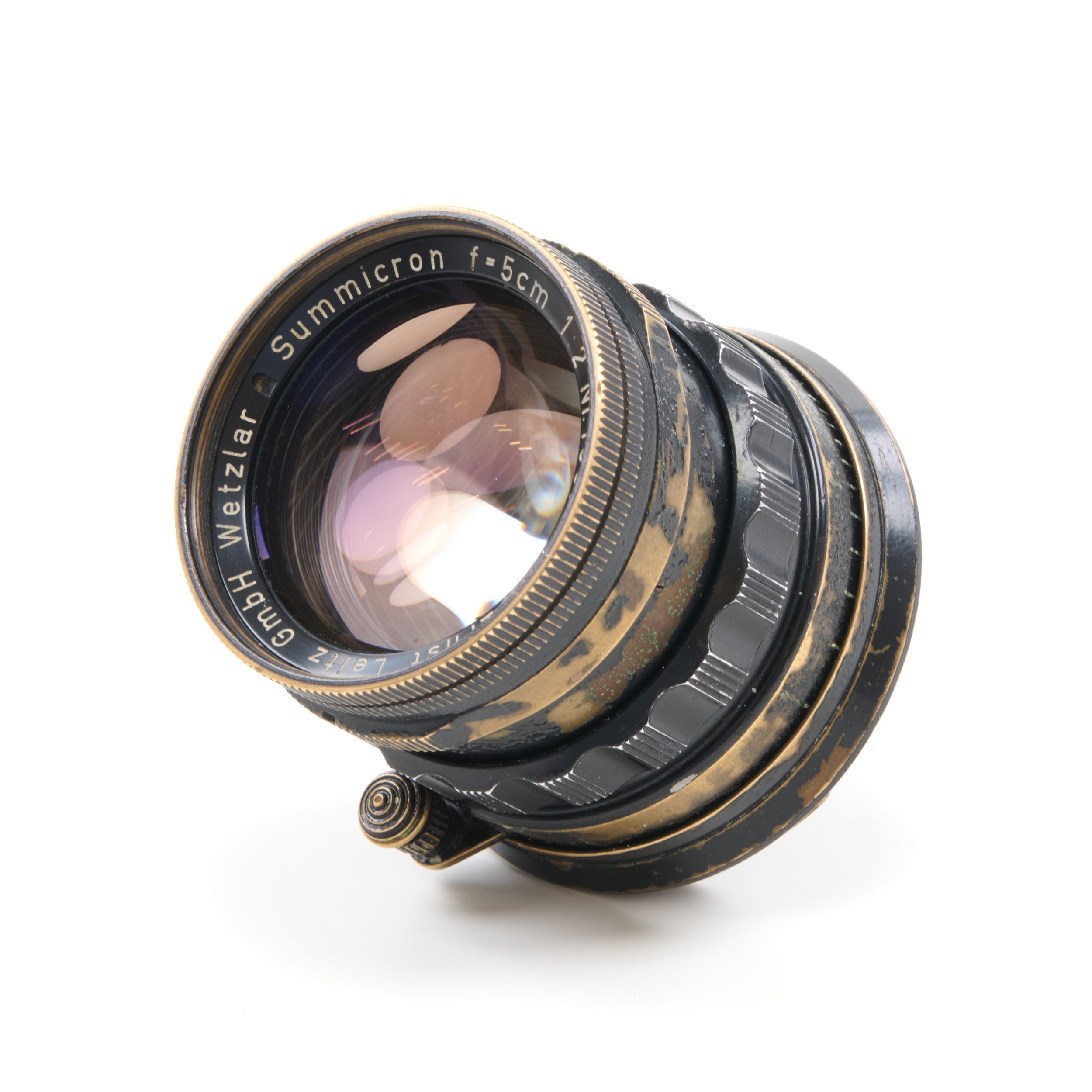 Leitz 50mm f2 Summicron Black Paint Brass Mount Zeldzaam