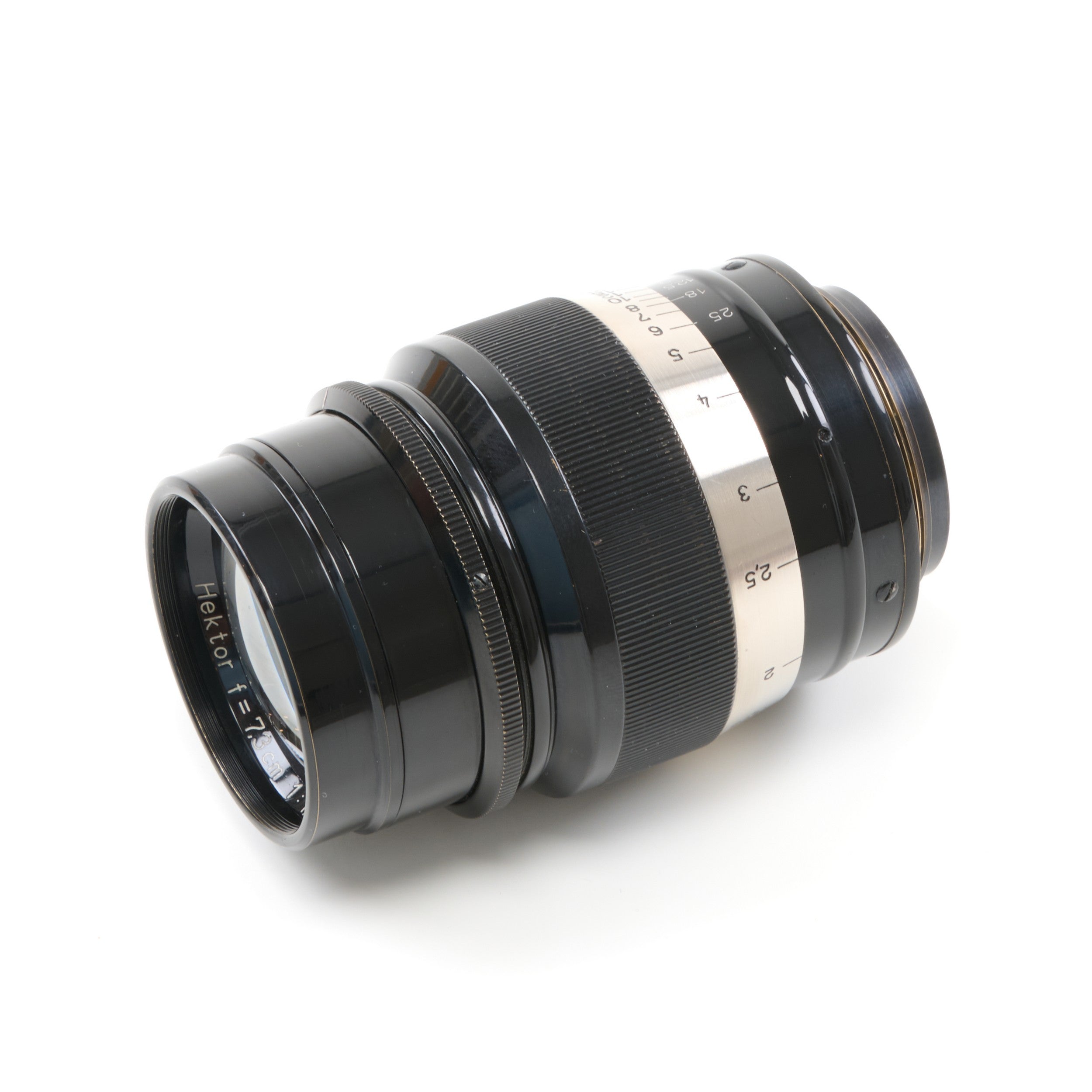 Leitz 73mm f1.9 Hektor Zwart Nikkel M39 Set