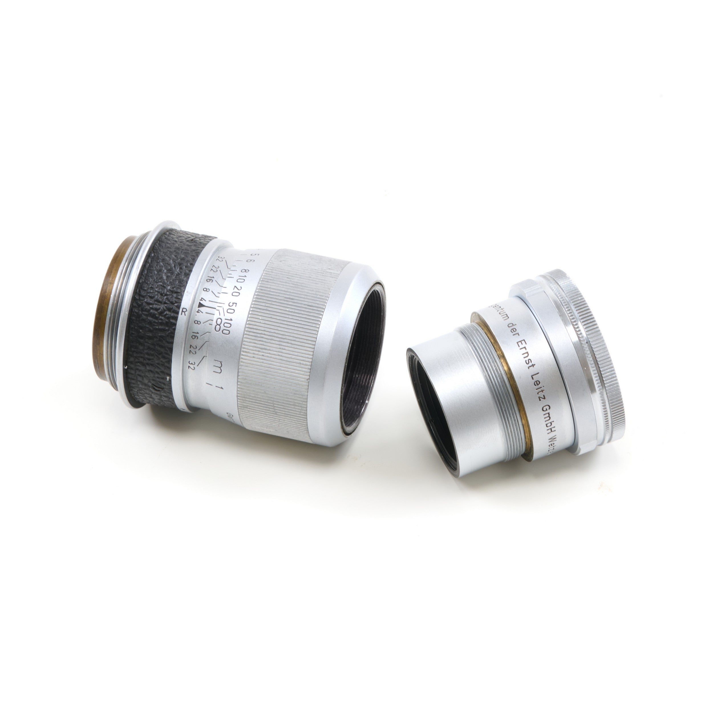 2x Leitz 90mm f4 Elmar M39 Prototype Lens Eigentum der Ernst Leitz GmbH Wetzlar Opeenvolgende Nummers
