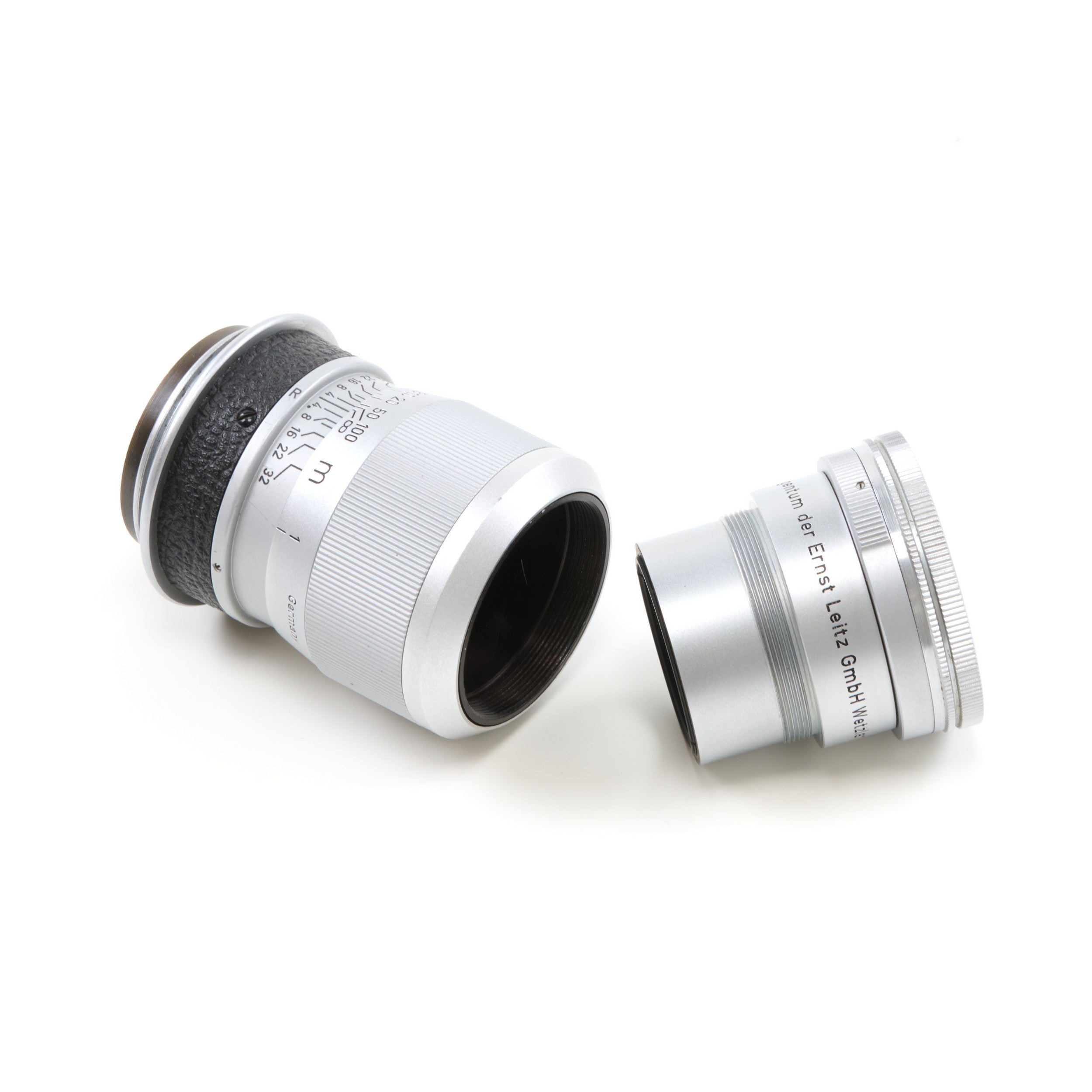 2x Leitz 90mm f4 Elmar M39 Prototype Lens Eigentum der Ernst Leitz GmbH Wetzlar Opeenvolgende Nummers