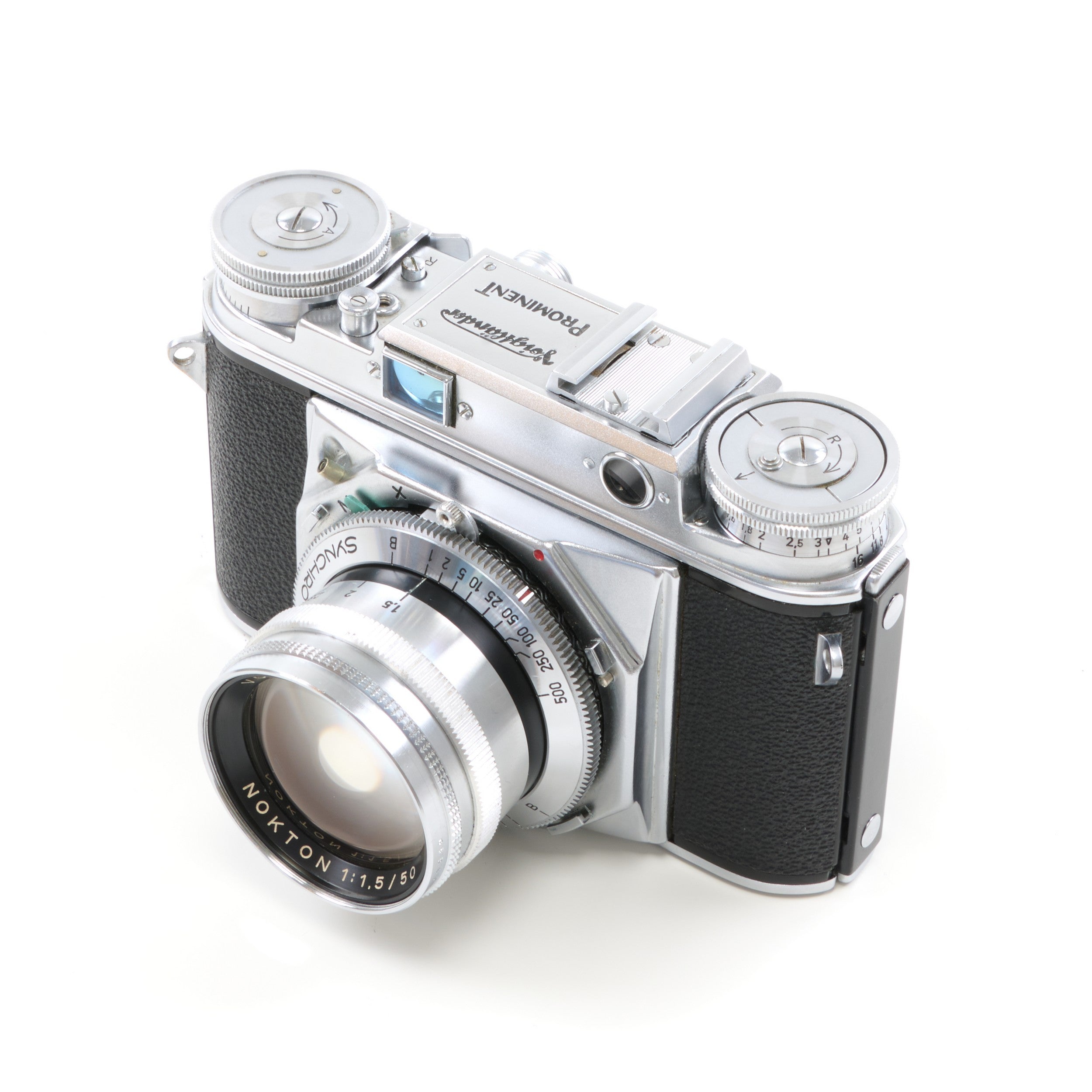 Voigtländer Prominent 3e Model + 50mm f1.5 Nokton + Doos