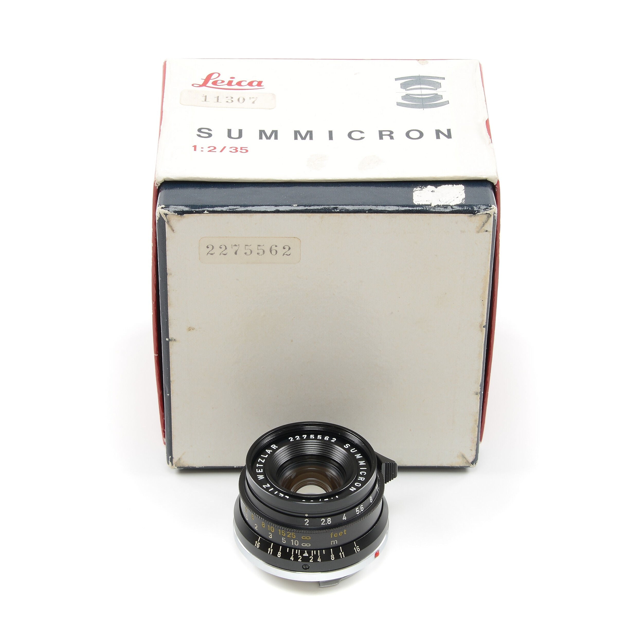 Leitz 35mm f2 Summicron 8 Element Black Chrome + Doos