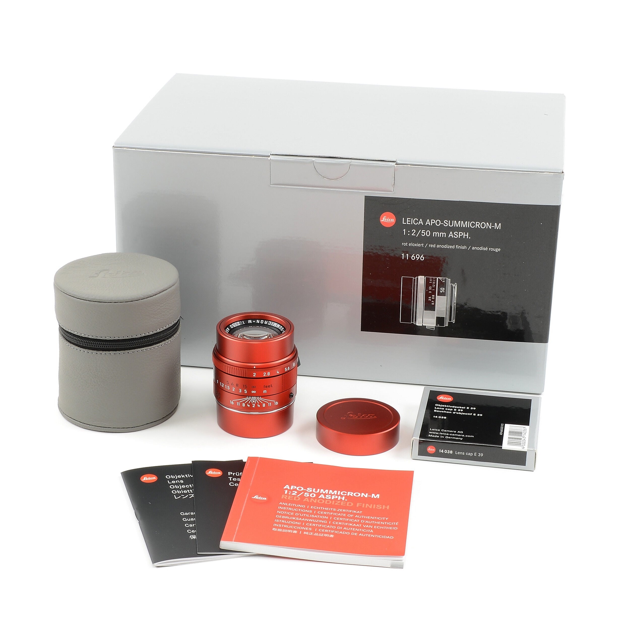 Leica 50mm f2 APO-Summicron Red Anodized Limited Edition + Doos