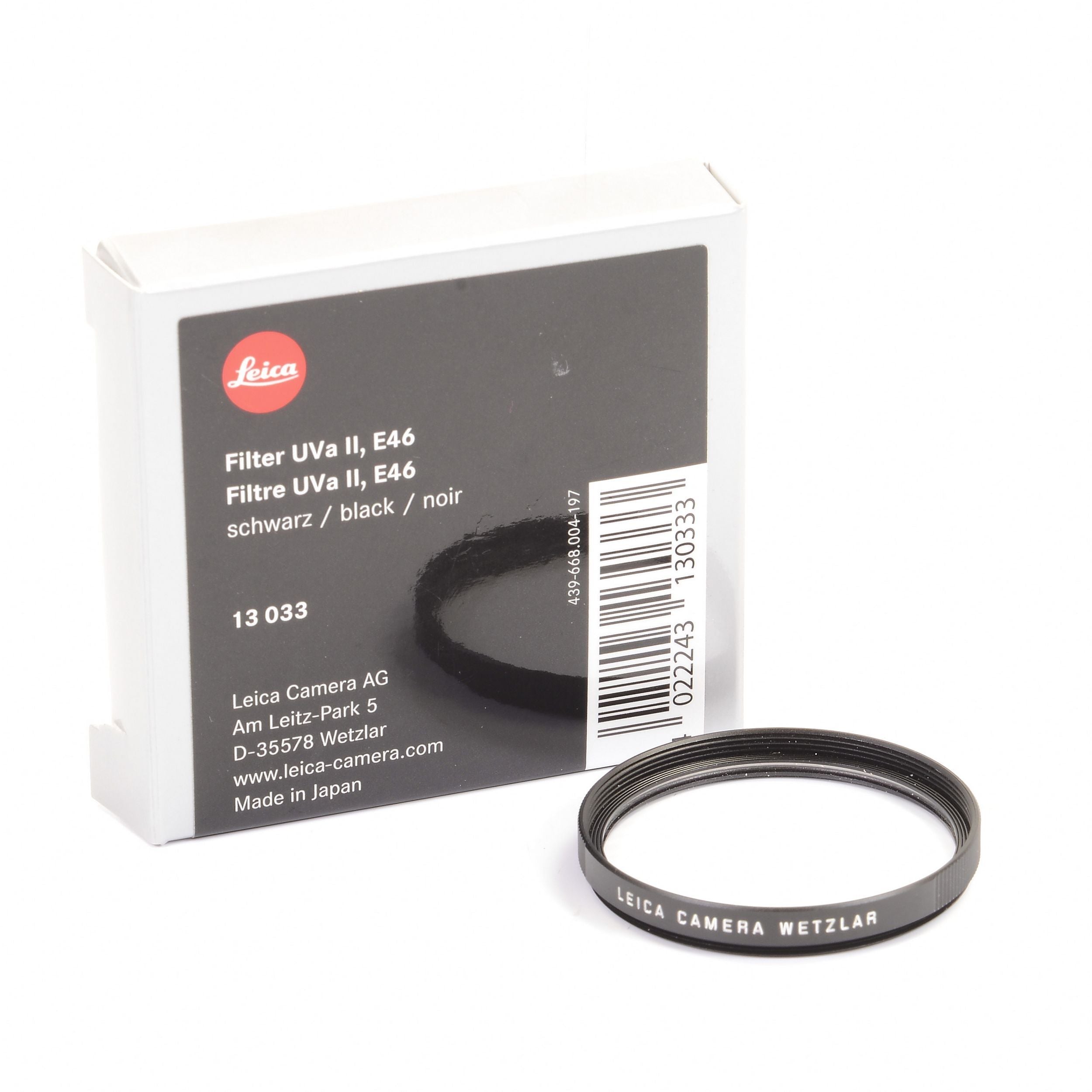 Leica E46 UVa II Filter Zwart + Doos
