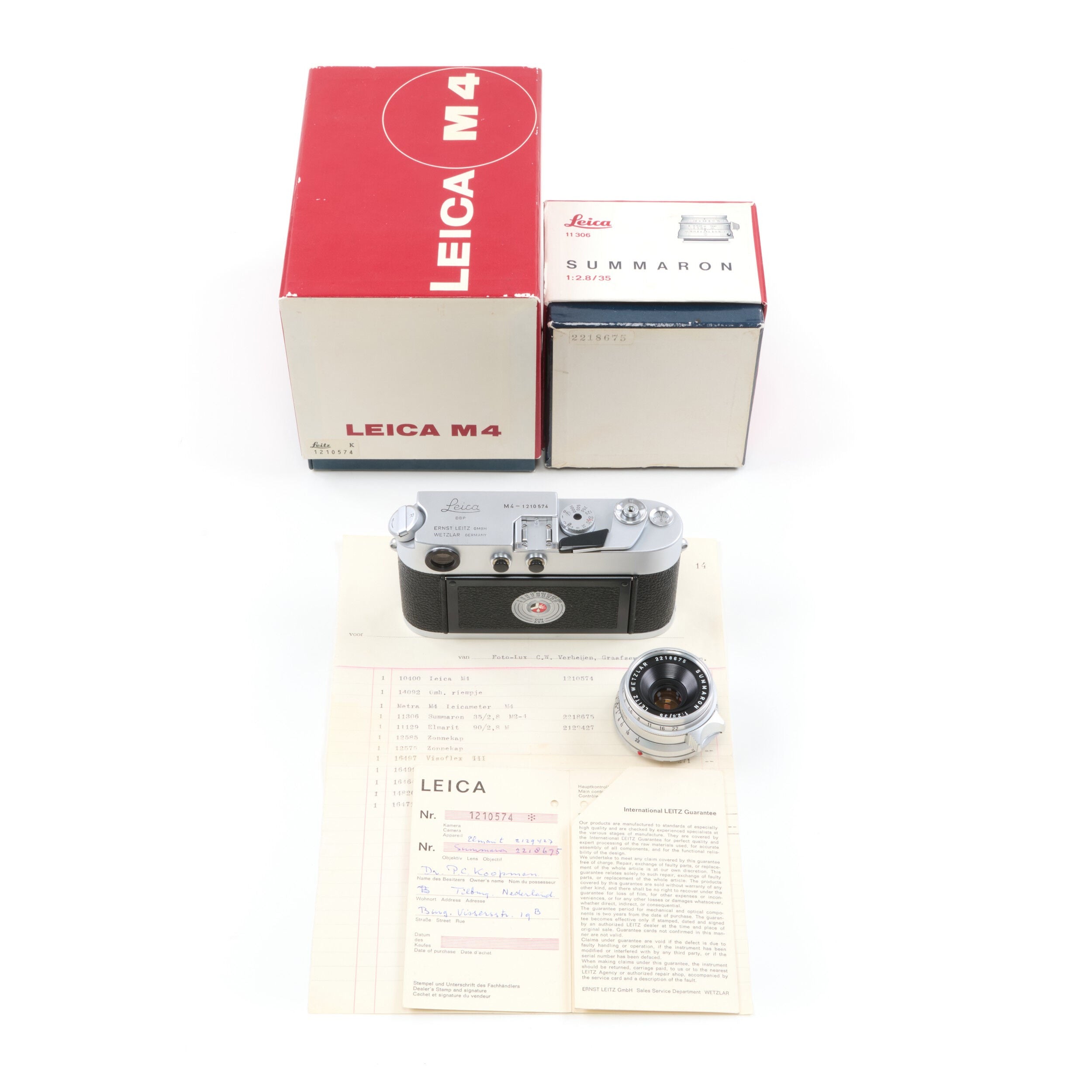 Leica M4 Chroom + Leitz 35mm f2.8 Summaron Set + Doos