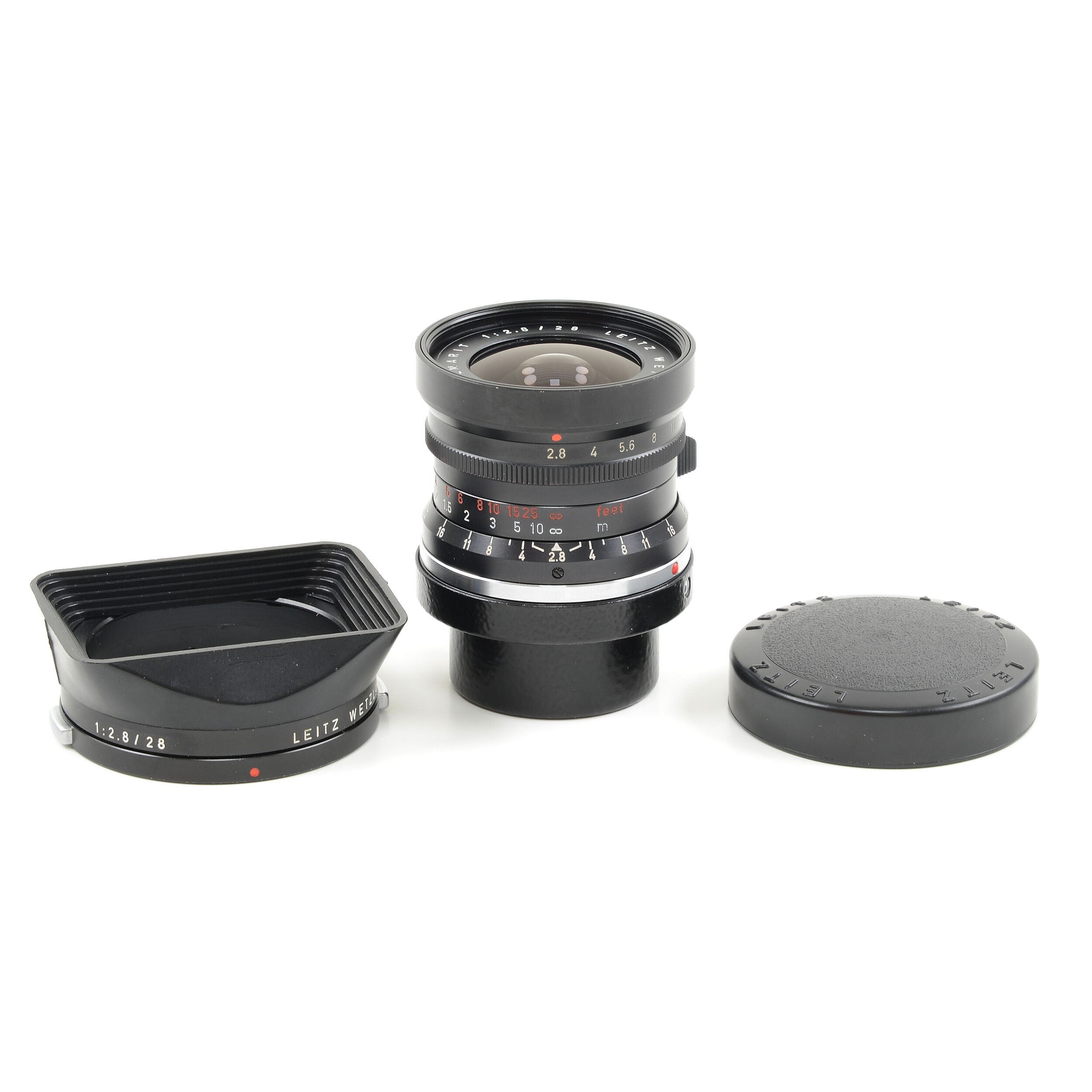 Leitz 28mm f2.8 Elmarit 9 Element zwarte verfstopper Wetzlar Zeer laat uit batchnummer