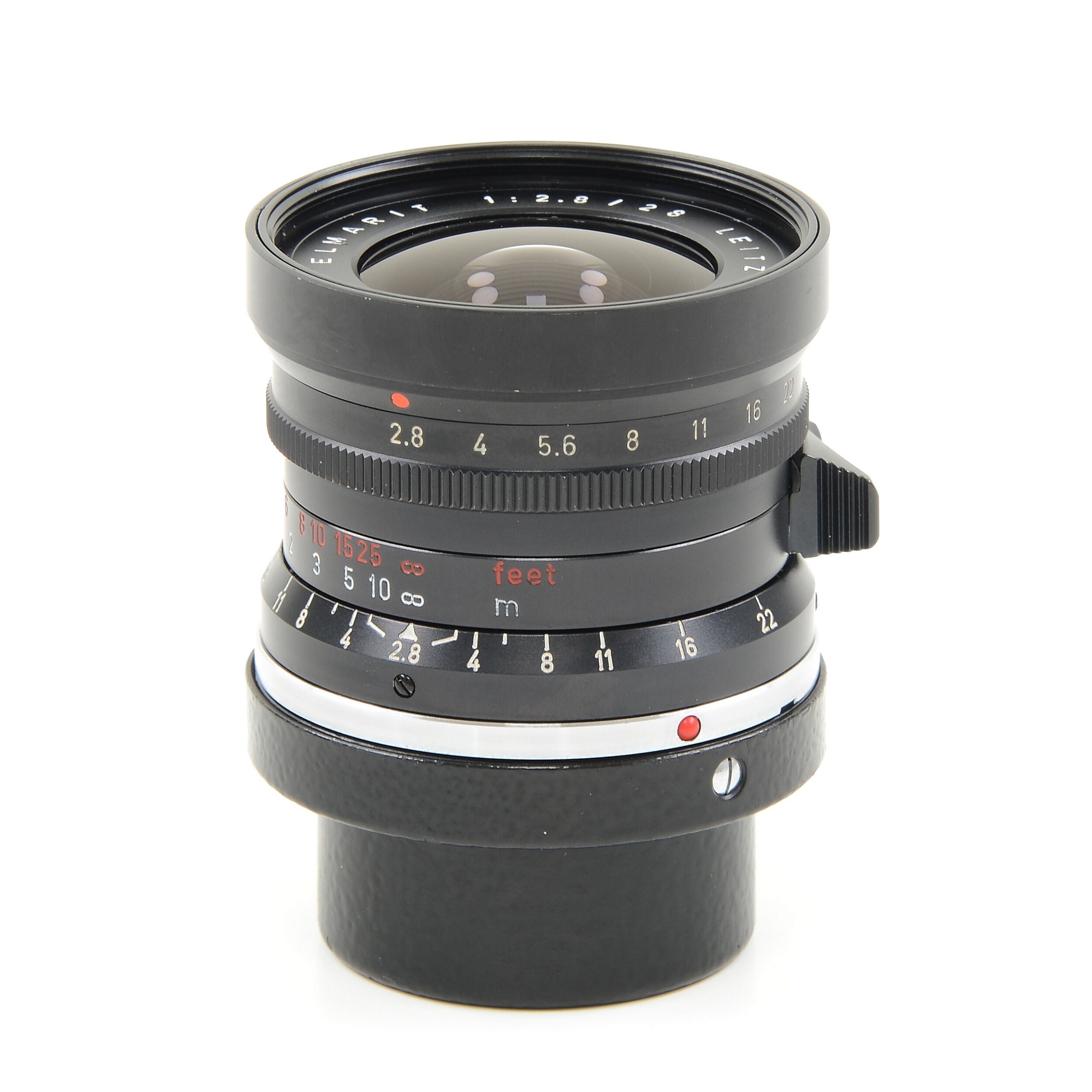 Leitz 28mm f2.8 Elmarit 9 Element zwarte verfstopper Wetzlar Zeer laat uit batchnummer