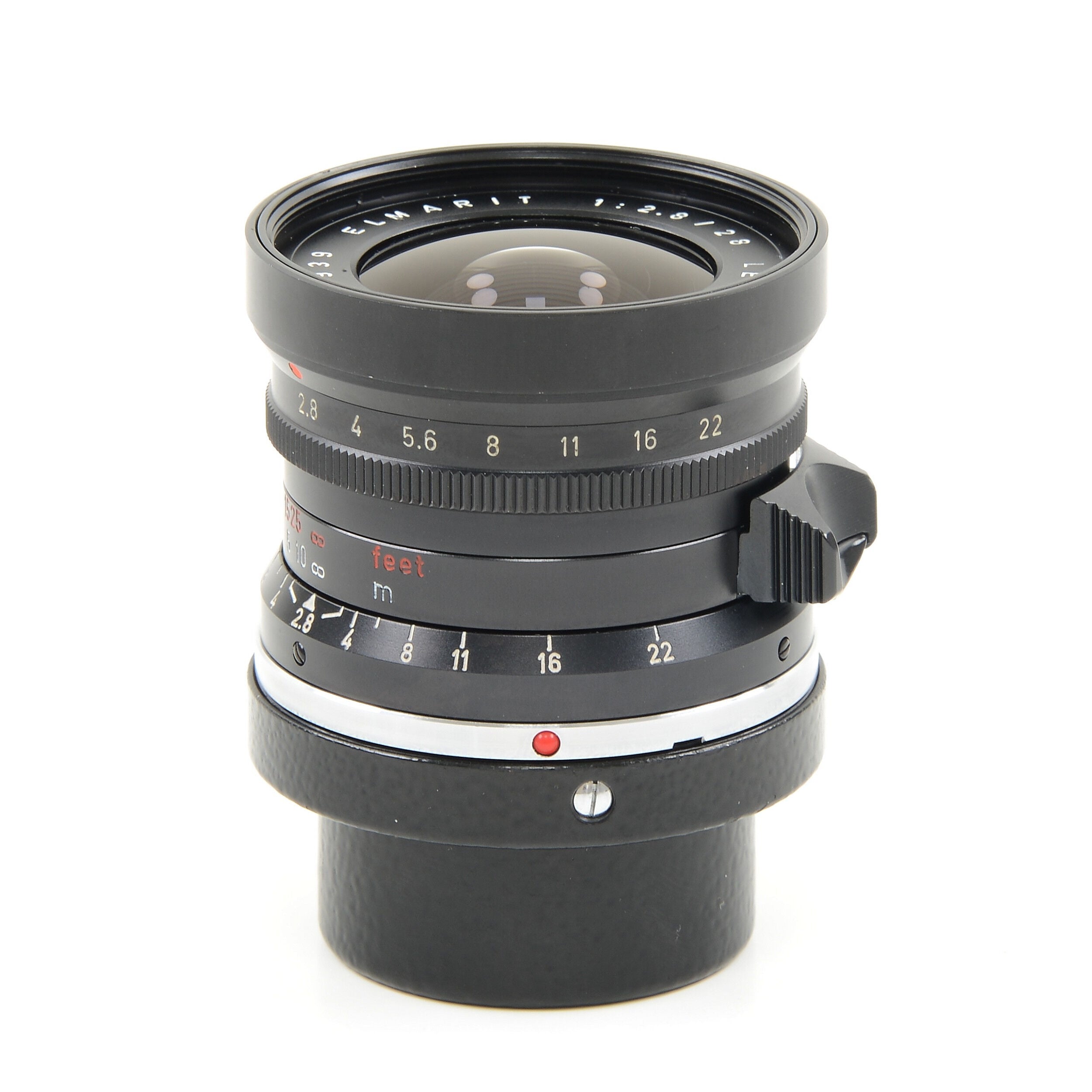 Leitz 28mm f2.8 Elmarit 9 Element zwarte verfstopper Wetzlar Zeer laat uit batchnummer