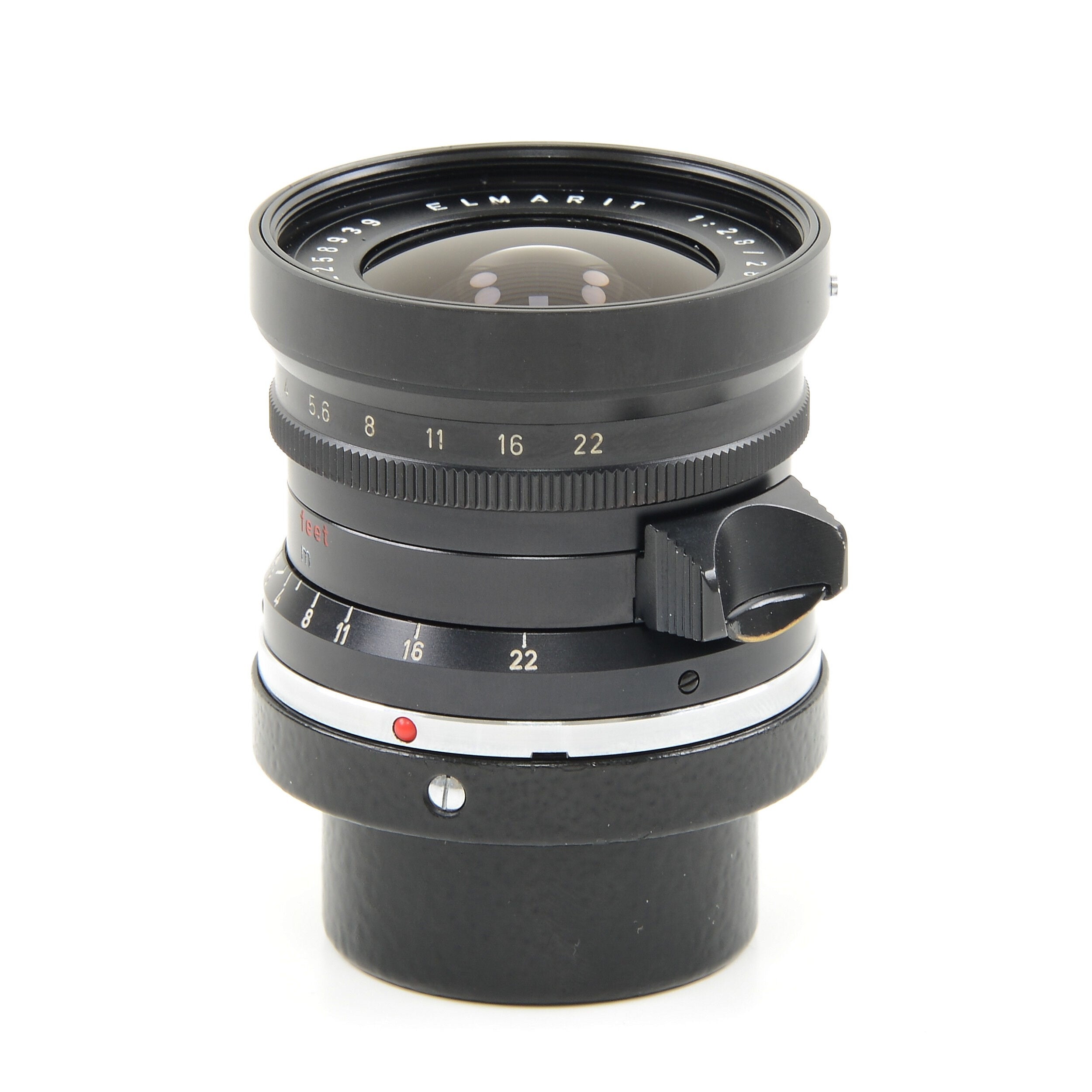 Leitz 28mm f2.8 Elmarit 9 Element zwarte verfstopper Wetzlar Zeer laat uit batchnummer