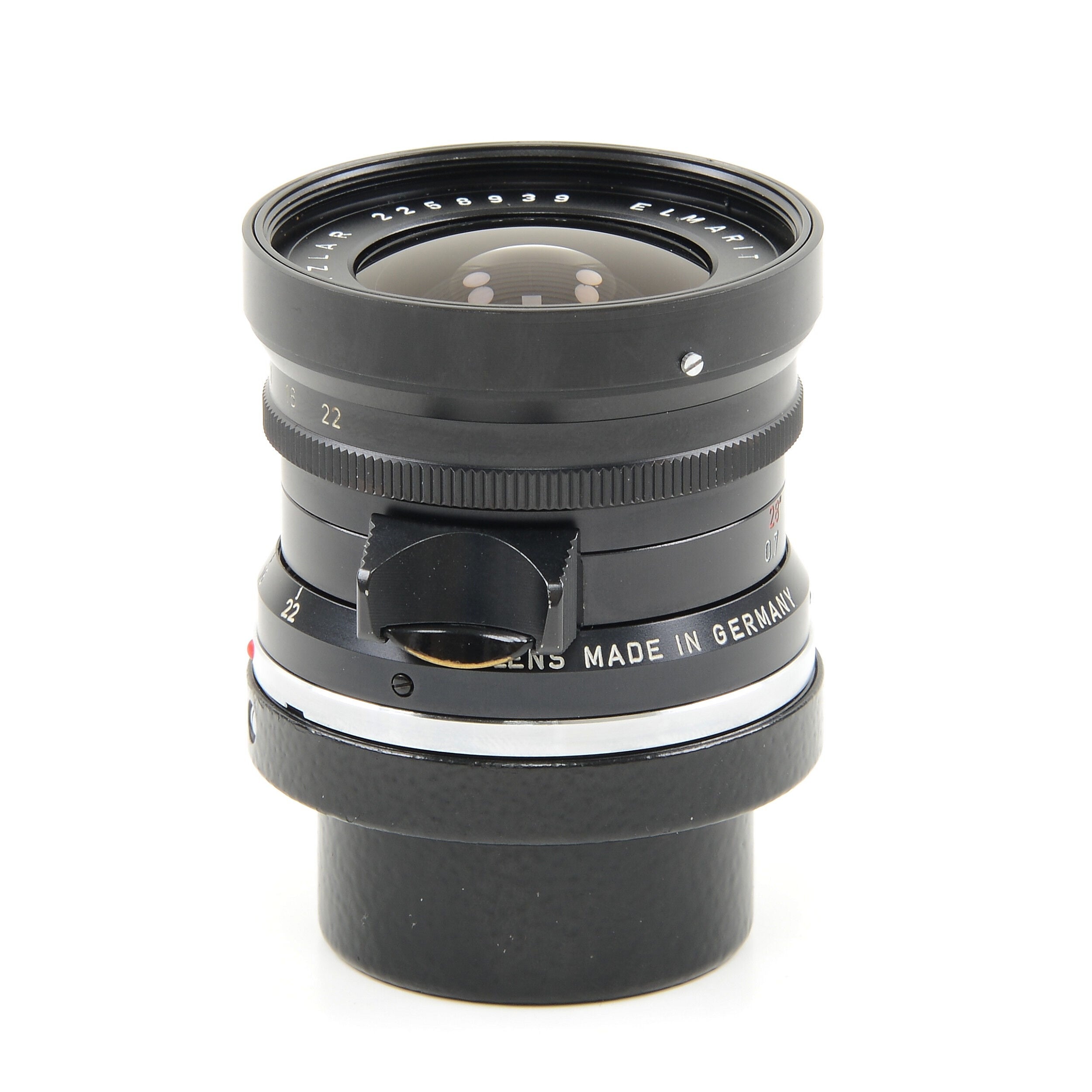 Leitz 28mm f2.8 Elmarit 9 Element zwarte verfstopper Wetzlar Zeer laat uit batchnummer