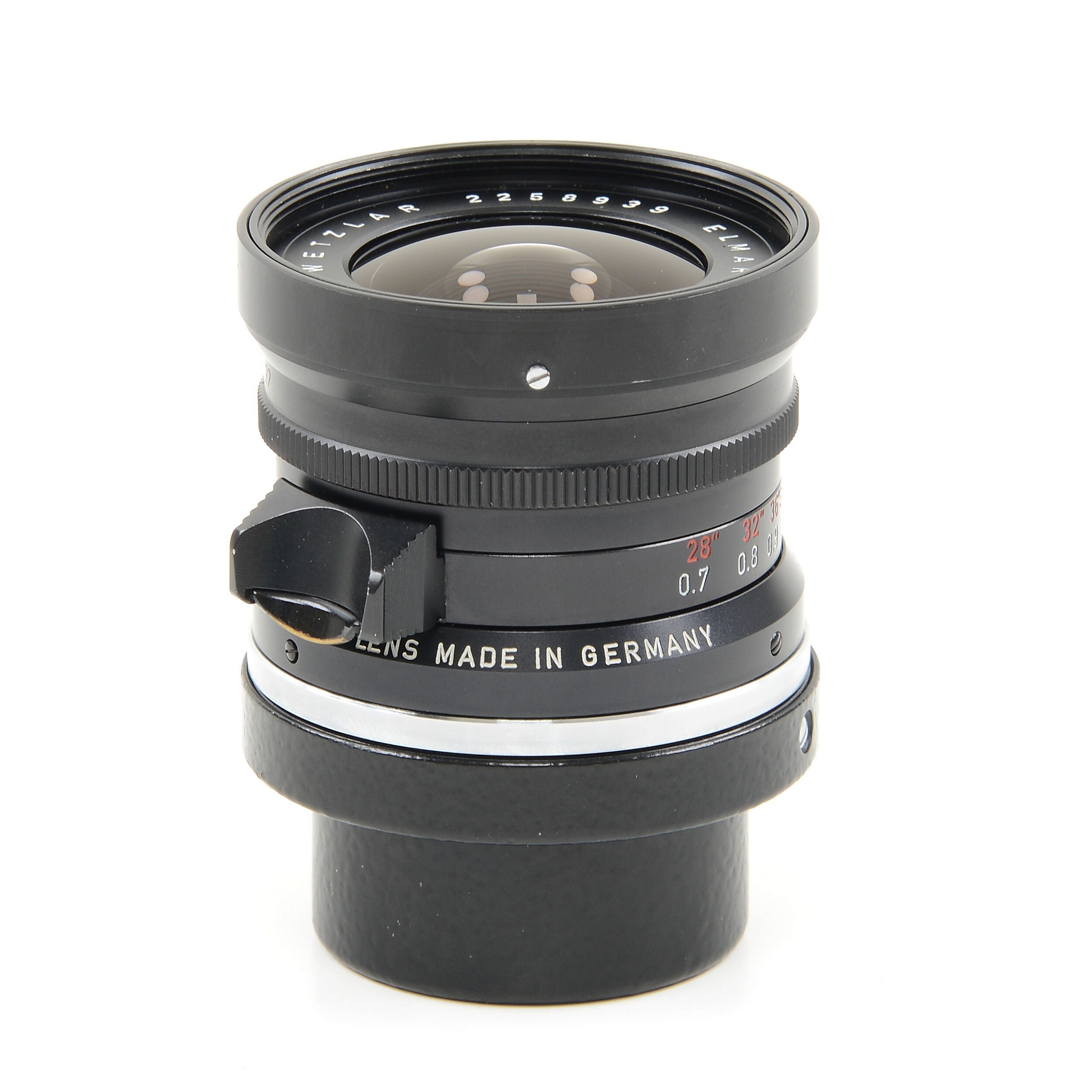 Leitz 28mm f2.8 Elmarit 9 Element zwarte verfstopper Wetzlar Zeer laat uit batchnummer