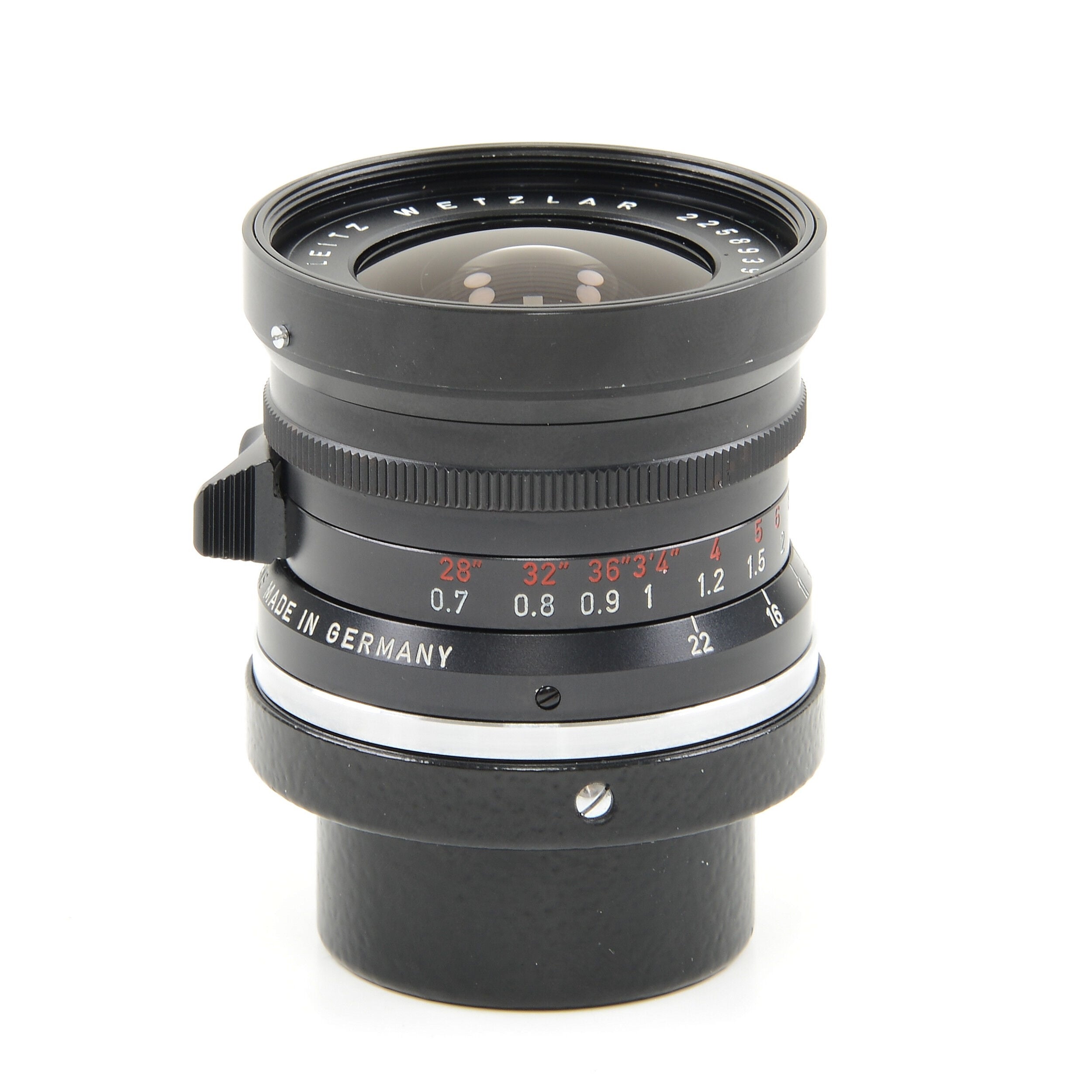 Leitz 28mm f2.8 Elmarit 9 Element zwarte verfstopper Wetzlar Zeer laat uit batchnummer