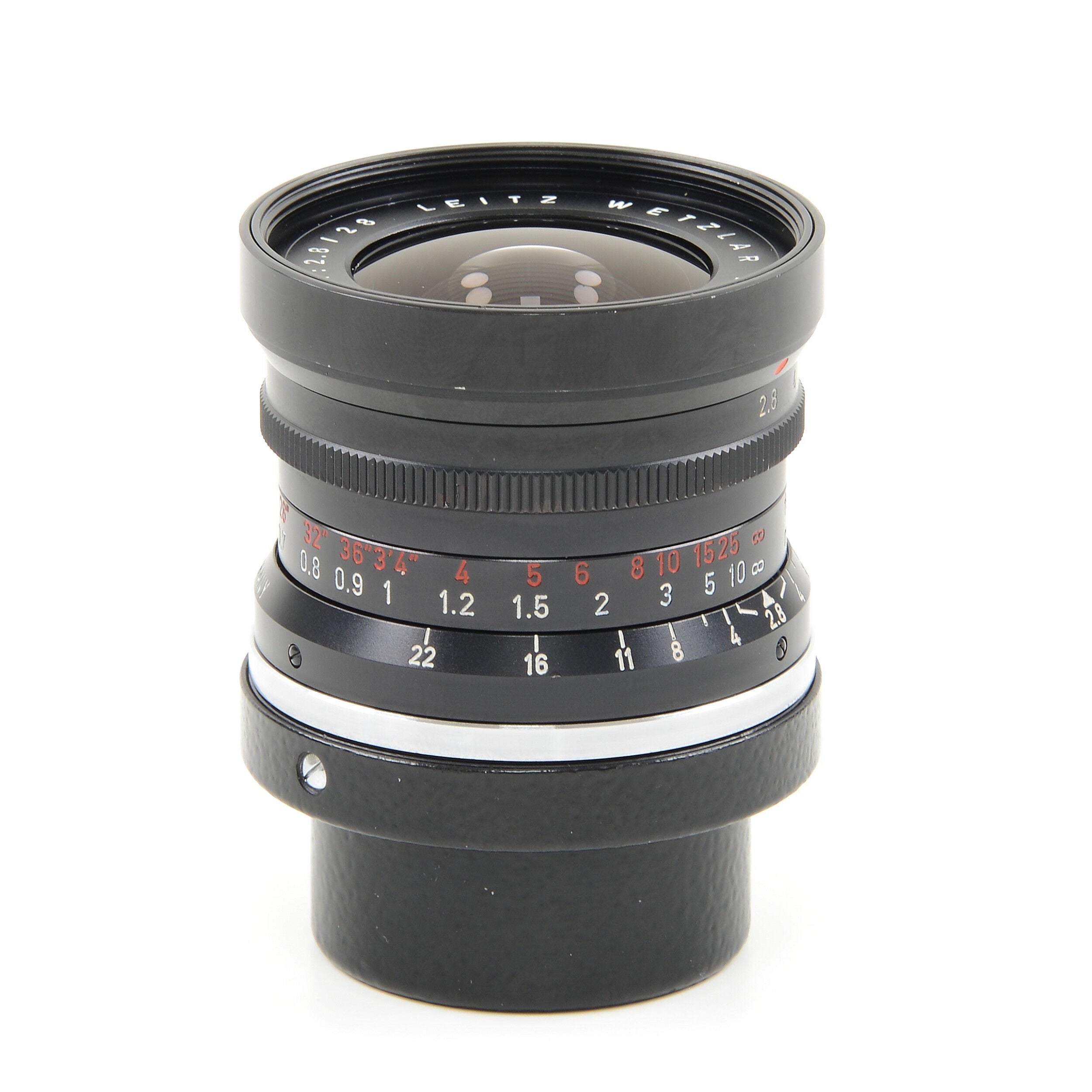 Leitz 28mm f2.8 Elmarit 9 Element zwarte verfstopper Wetzlar Zeer laat uit batchnummer