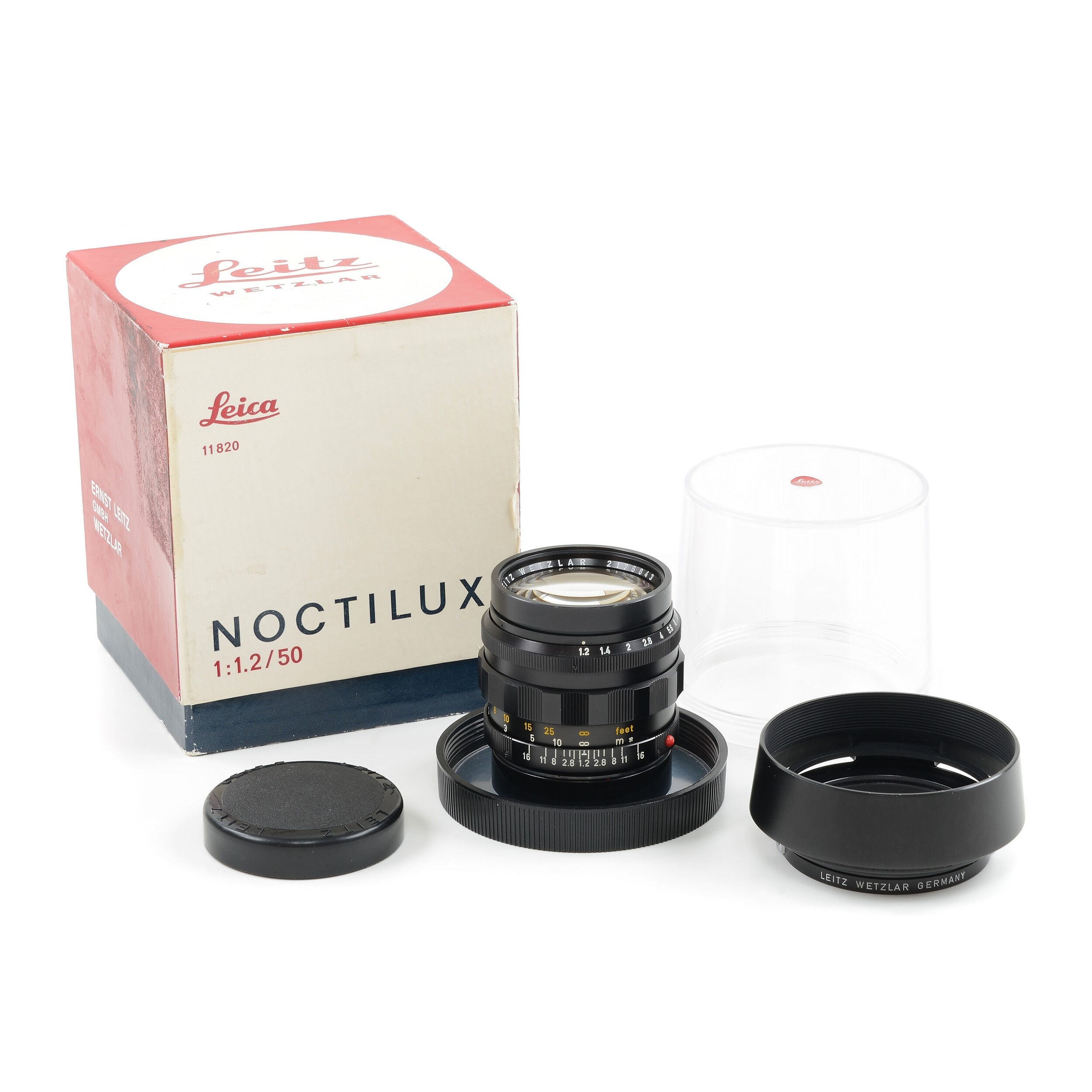 Leitz 50mm f1.2 Noctilux + doos 1e batch dikke voorvelg Zeer zeldzaam