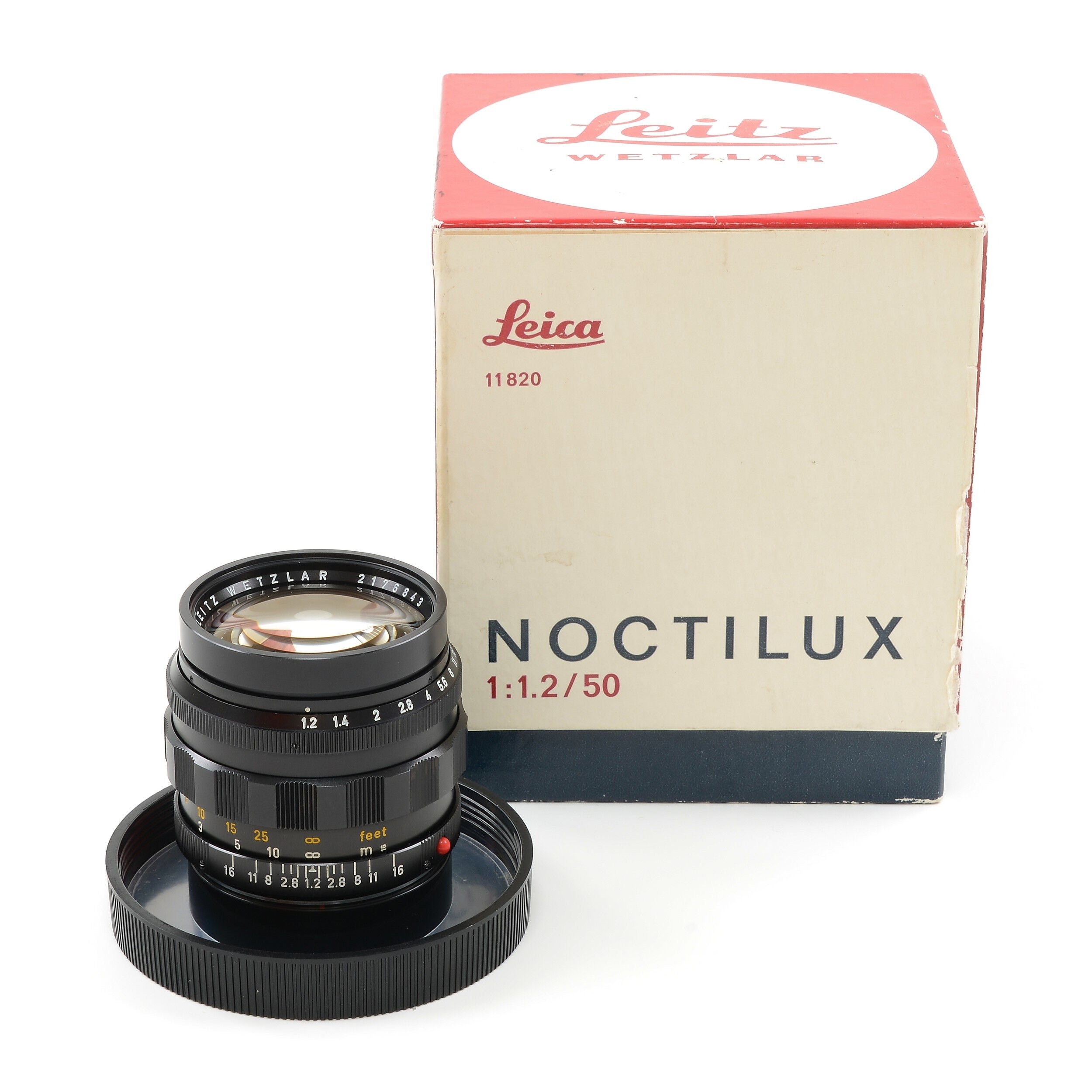 Leitz 50mm f1.2 Noctilux + doos 1e batch dikke voorvelg Zeer zeldzaam